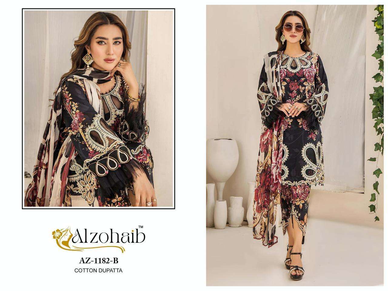 AL ZOHAIB AZ 1182 COLORS FANCY PAKISTANI COTTON SUIT COLLECTION BEST RATE 