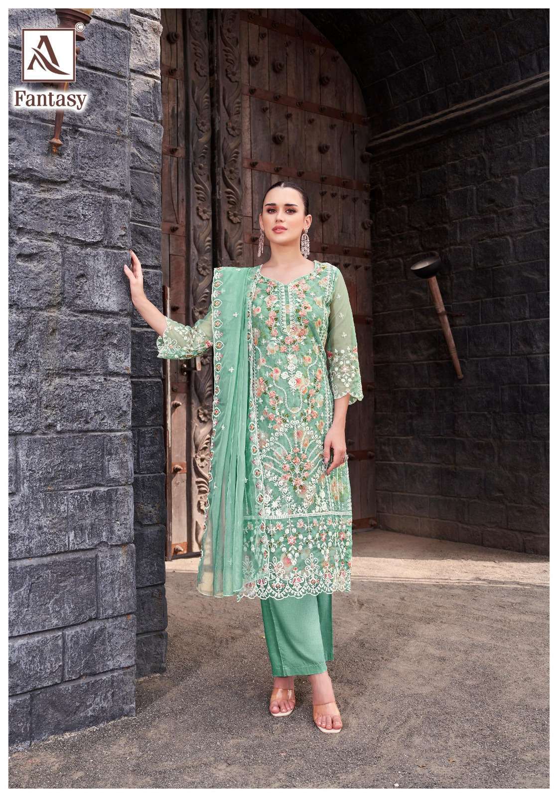 ALOK SUIT FANTASY DESIGNER EMBROIDERED ORGANZA SUIT LATEST CATALOGUE 2025