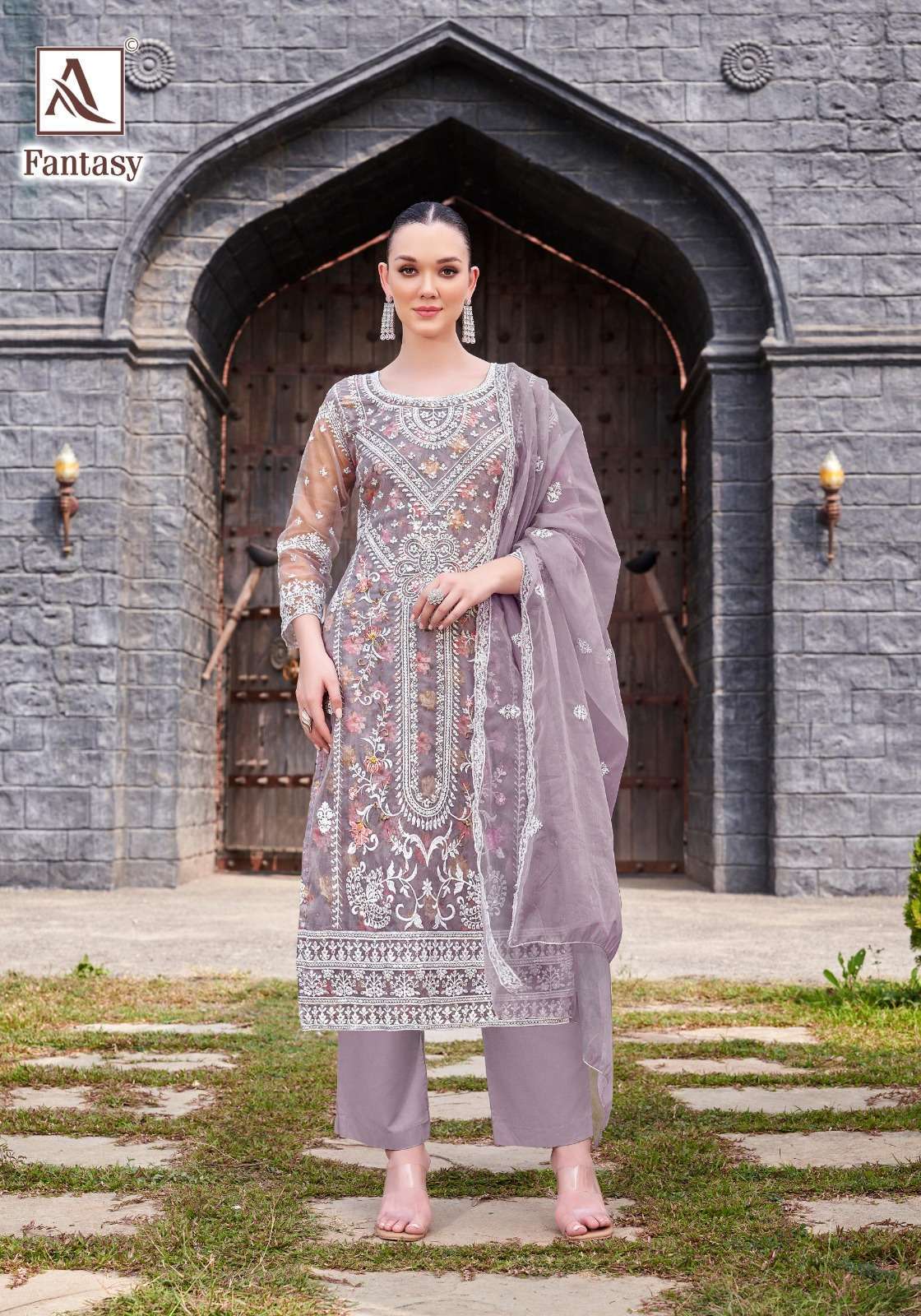 ALOK SUIT FANTASY DESIGNER EMBROIDERED ORGANZA SUIT LATEST CATALOGUE 2025