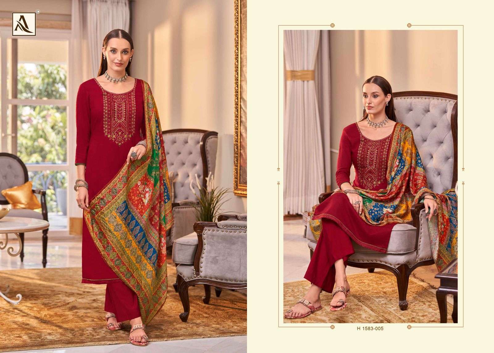 ALOK SUIT SAUNDARYA EDITION 2 LADIES WEAR RAYON SUIT CATALOGUE WHOLESALER 