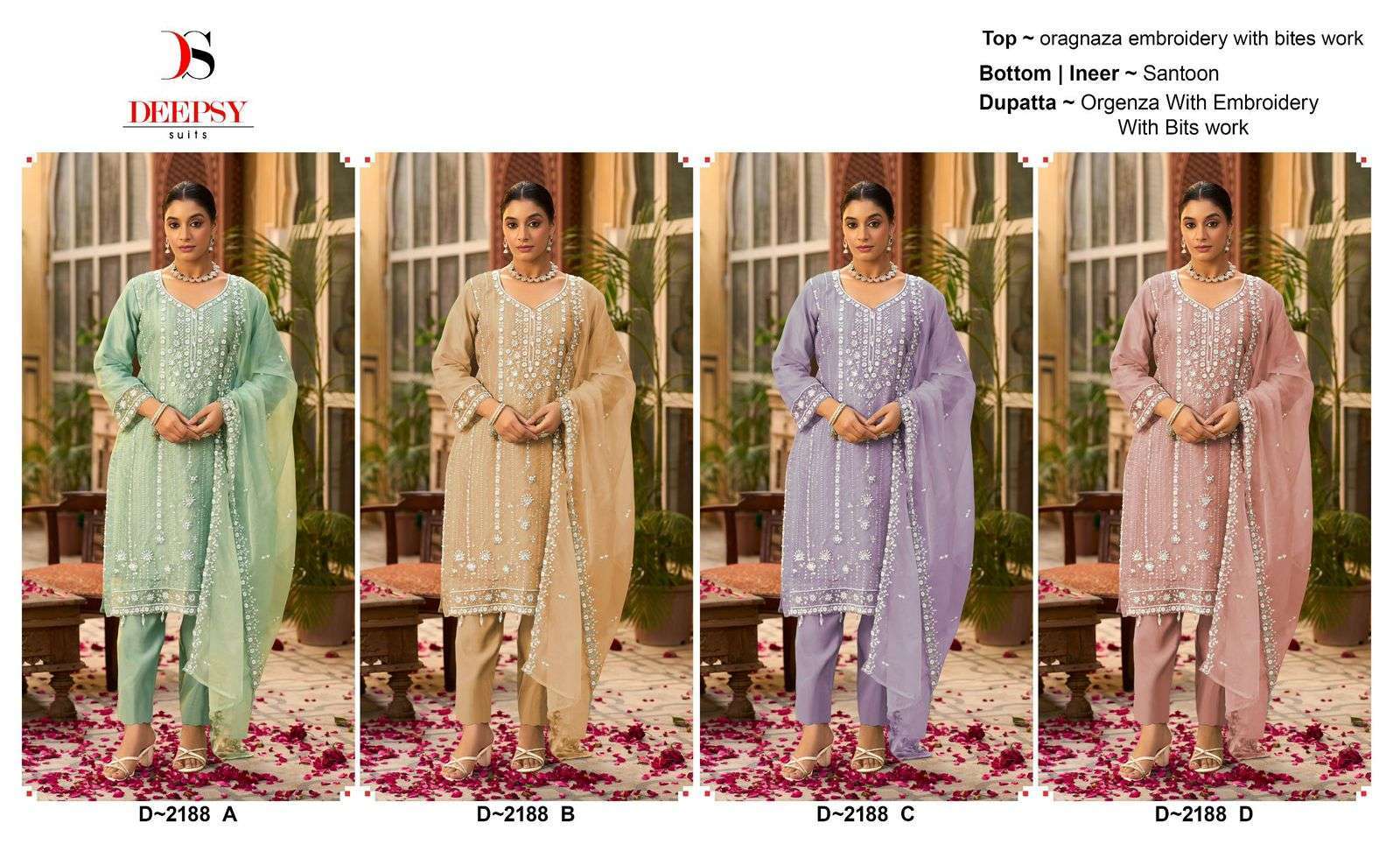 DEEPSY D 2188 COLORS DESIGNER PAKISTANI ORGANZA DRESS