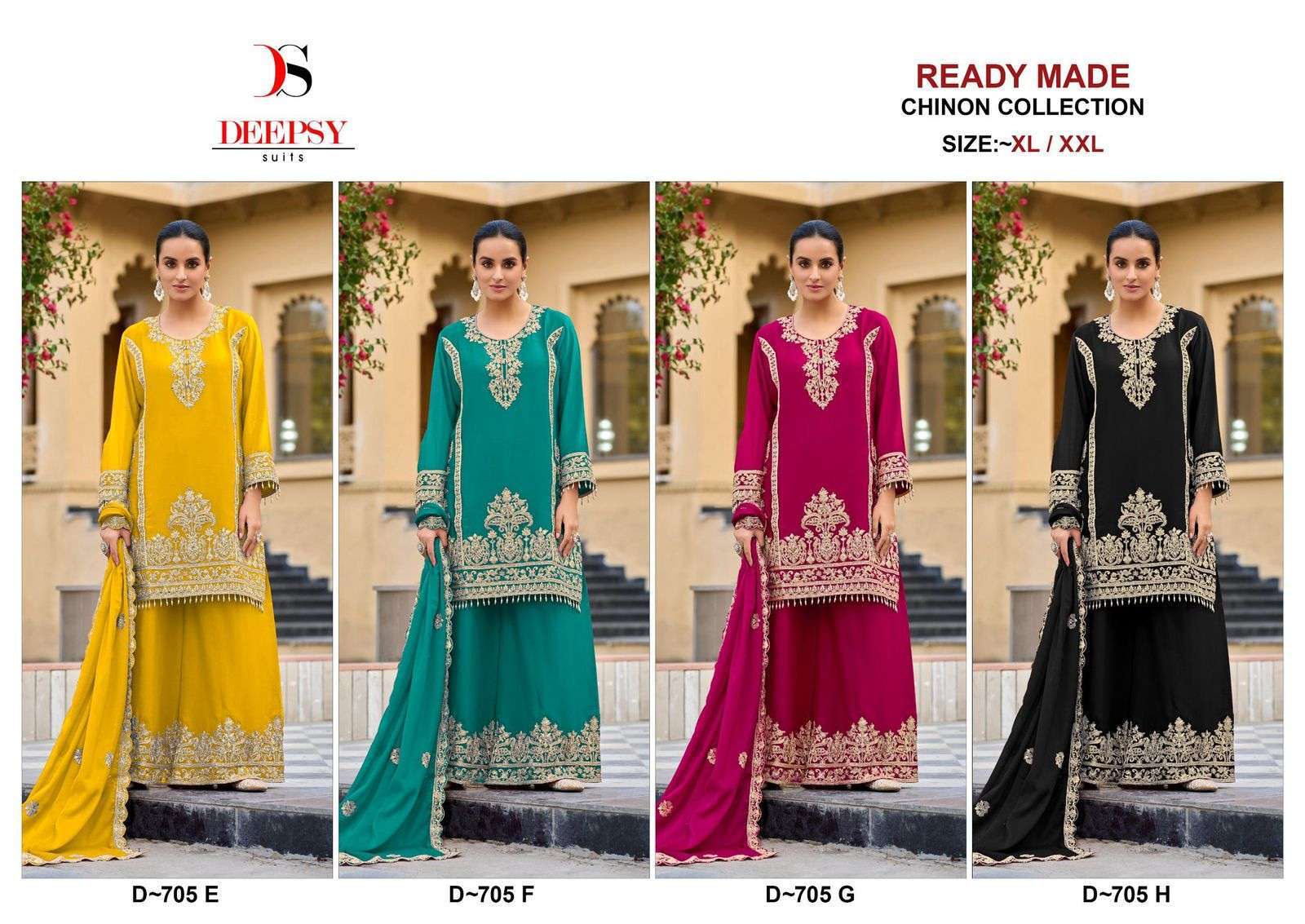 DEEPSY D 705 COLORS VOL 2 DESIGNER PALAZZO SUIT WHOLESALER 