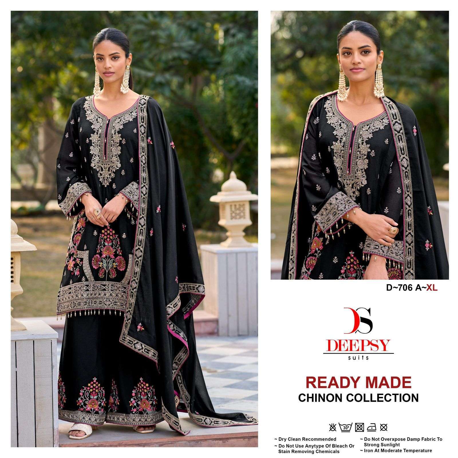 DEEPSY D 706 COLORS PURE CHINON DESIGNER READYMADE PAKISTANI SUIT DEALER 2025
