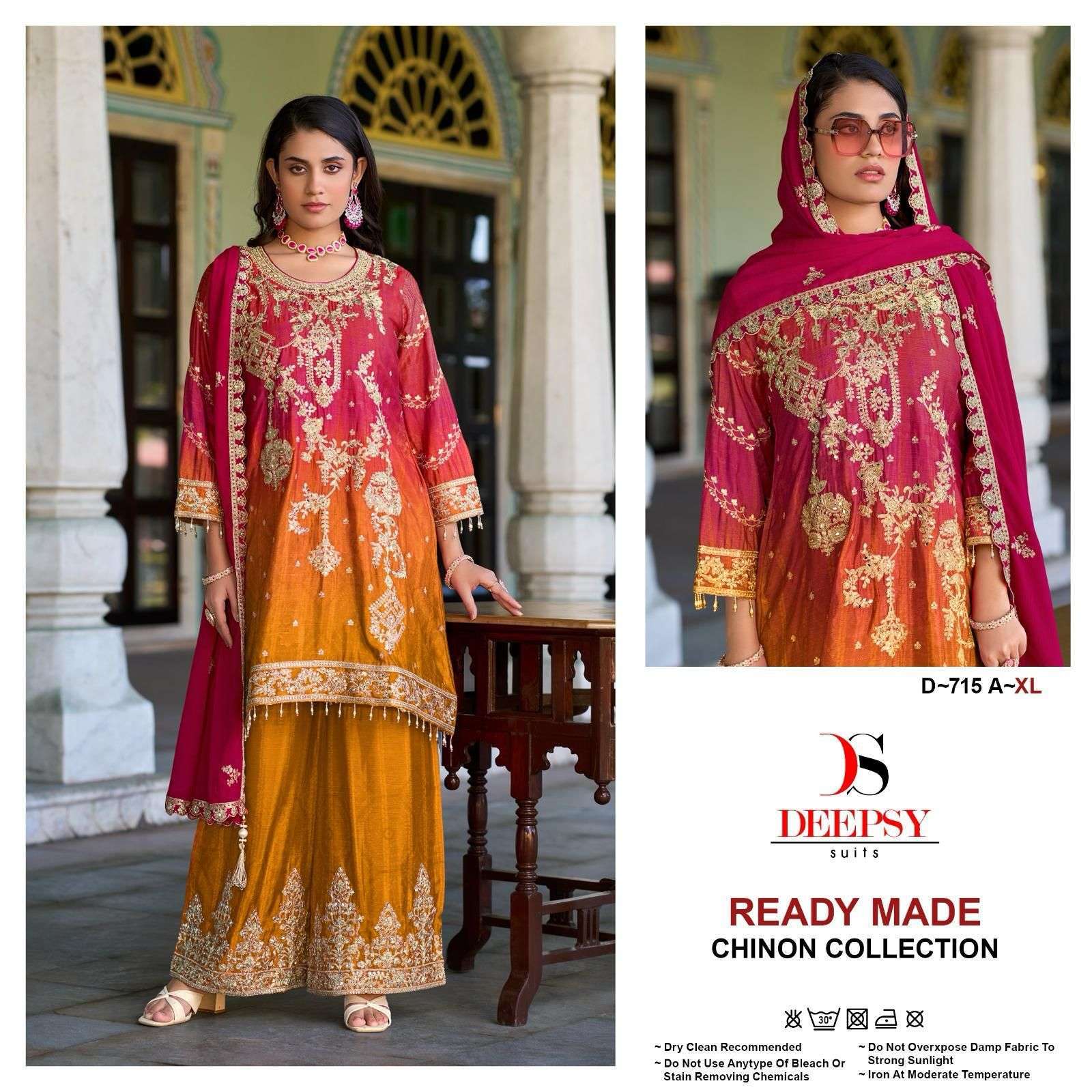 DEEPSY D 715 COLORS PALAZZO CHINON SUIT WHOLESALER 