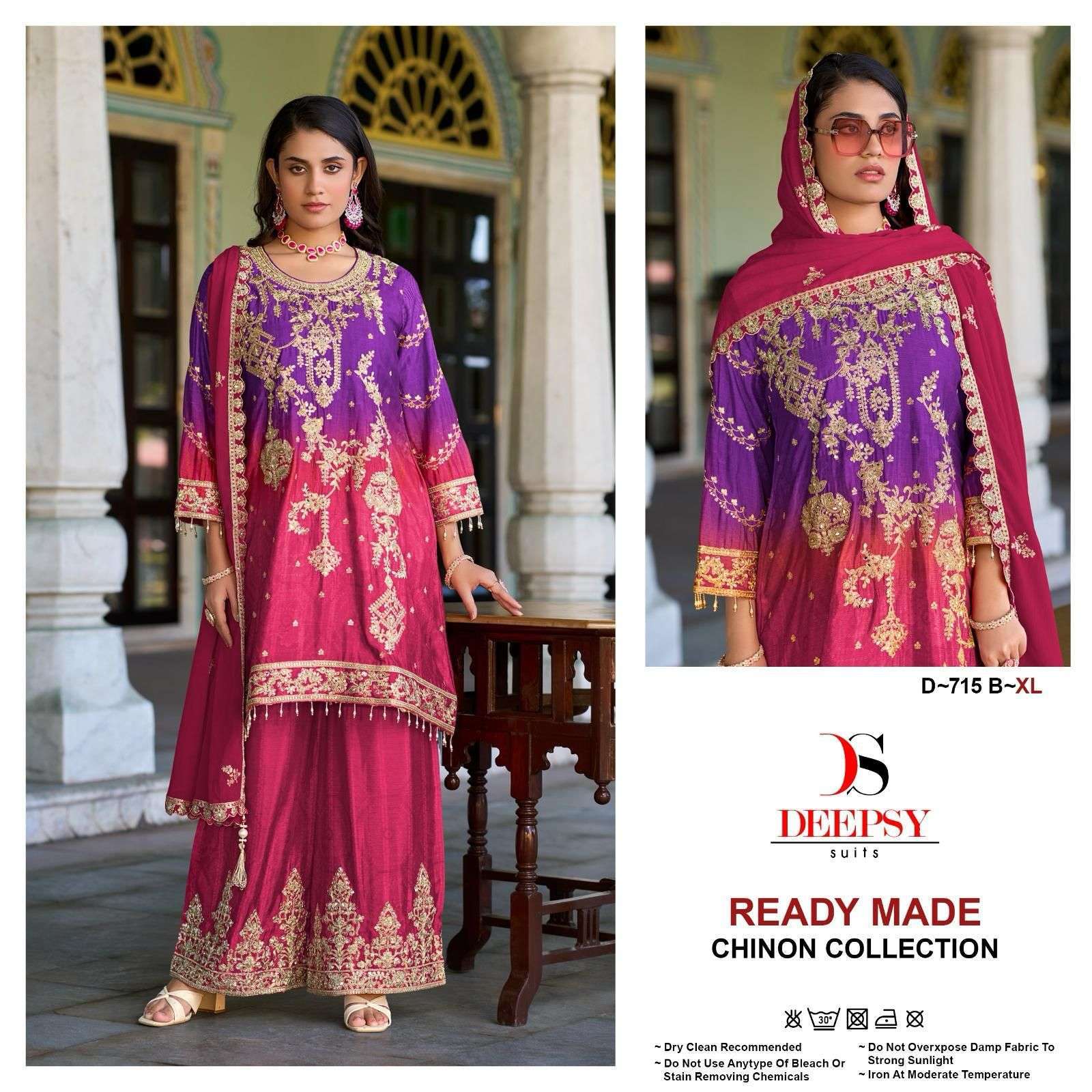 DEEPSY D 715 COLORS PALAZZO CHINON SUIT WHOLESALER 