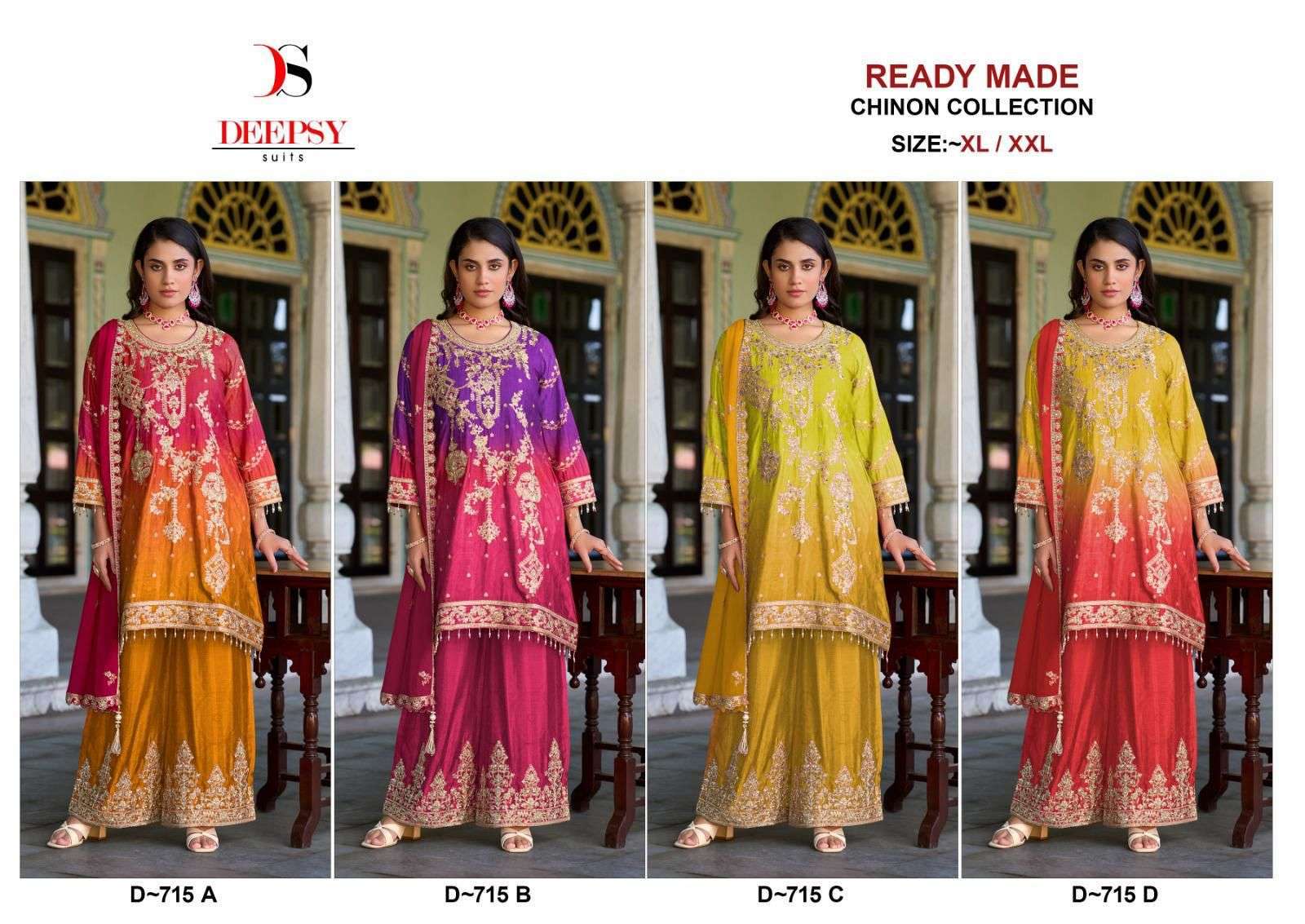 DEEPSY D 715 COLORS PALAZZO CHINON SUIT WHOLESALER 