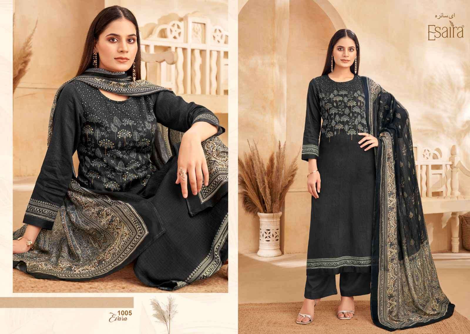 ESAIRA EVARA FANCY COTTON SATIN LADIES DRESS CATALOG EXPORTER 2025