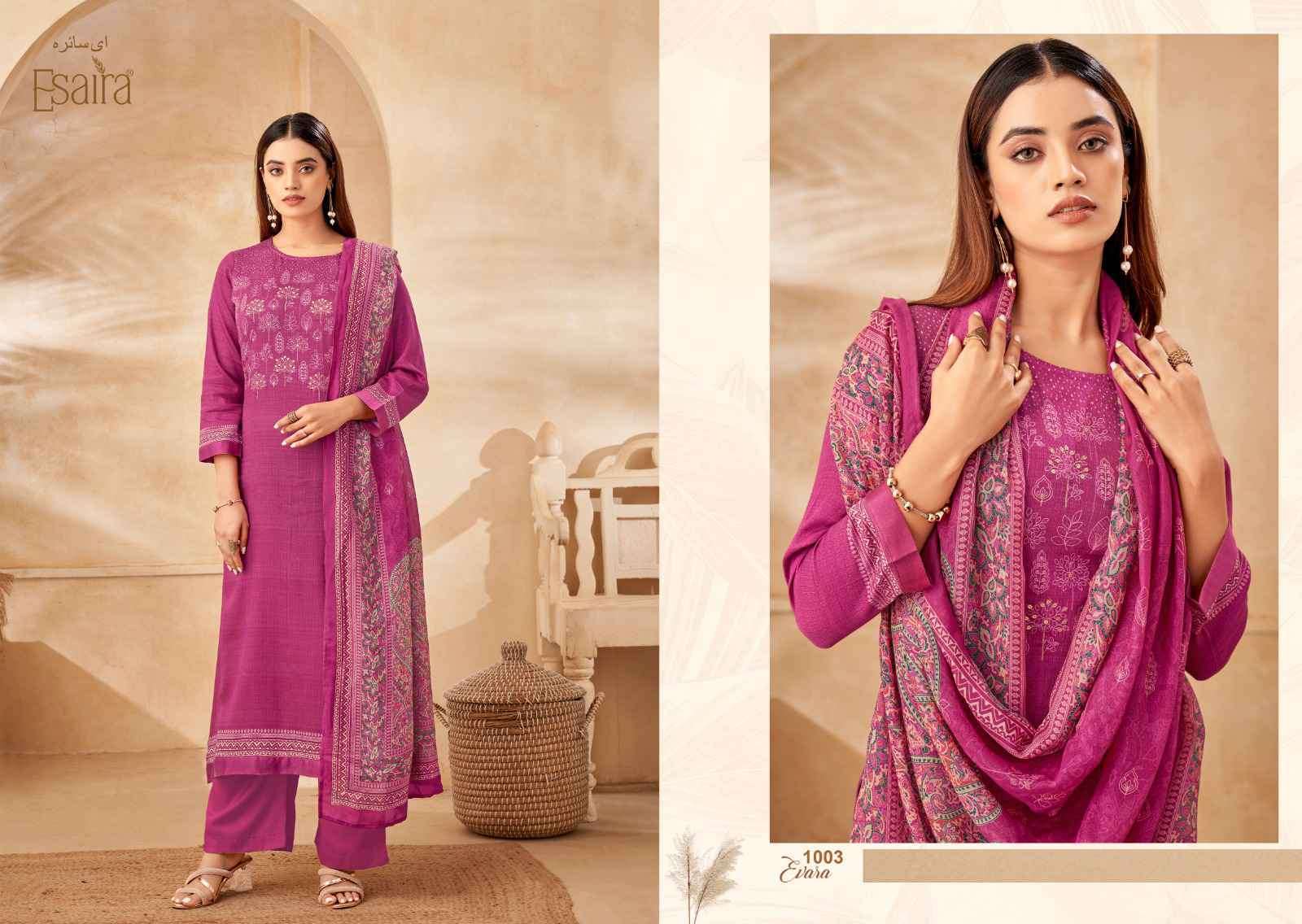 ESAIRA EVARA FANCY COTTON SATIN LADIES DRESS CATALOG EXPORTER 2025