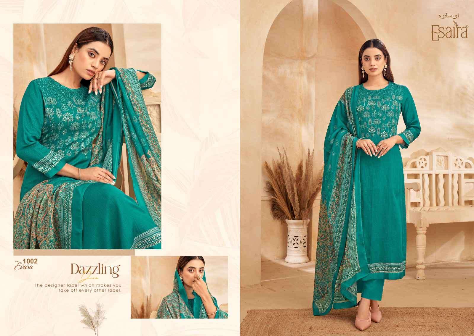 ESAIRA EVARA FANCY COTTON SATIN LADIES DRESS CATALOG EXPORTER 2025