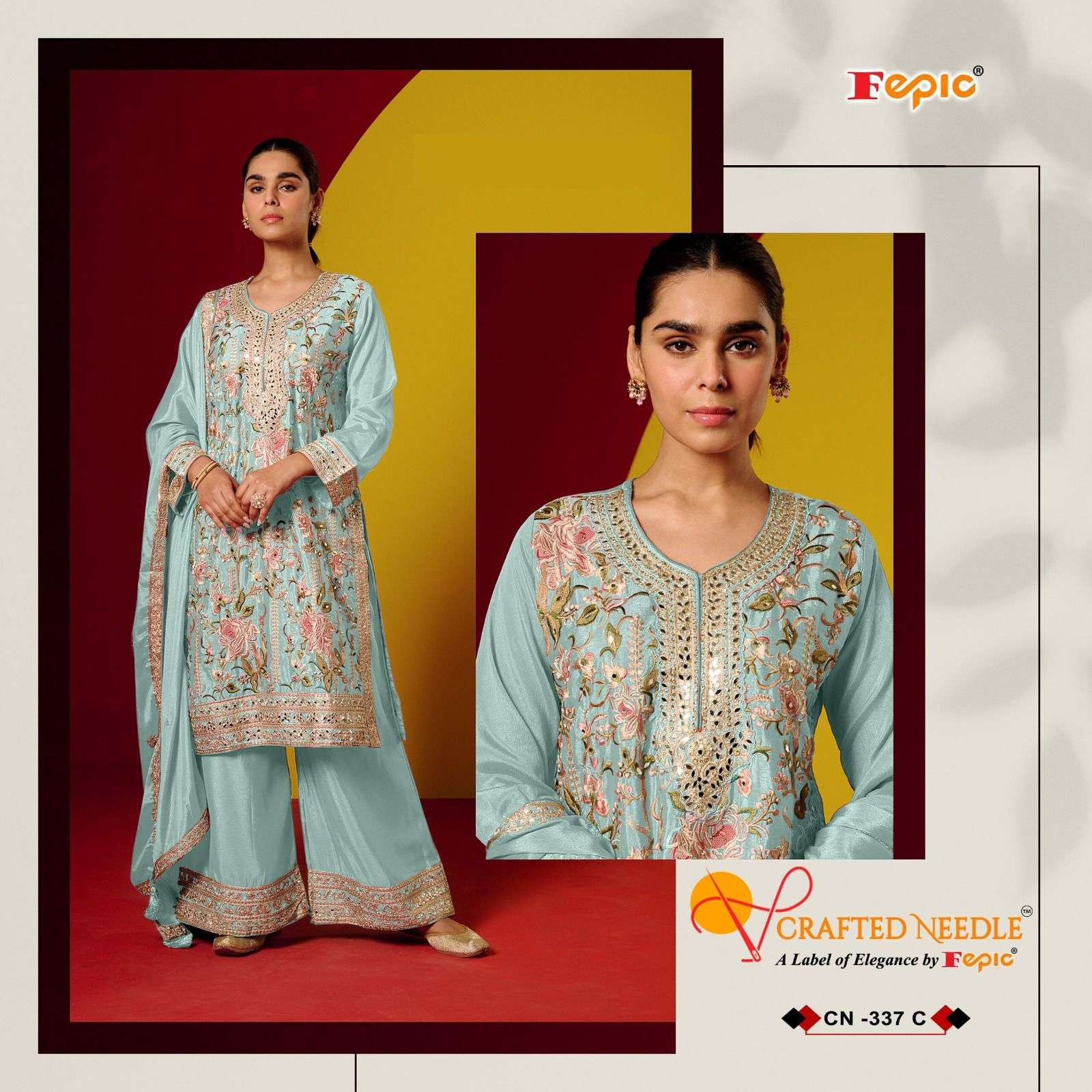 FEPIC CN 337 COLORS DESIGNER PAKISTANI CHINON SUIT COLLECTION BEST RATE DEALER 2025