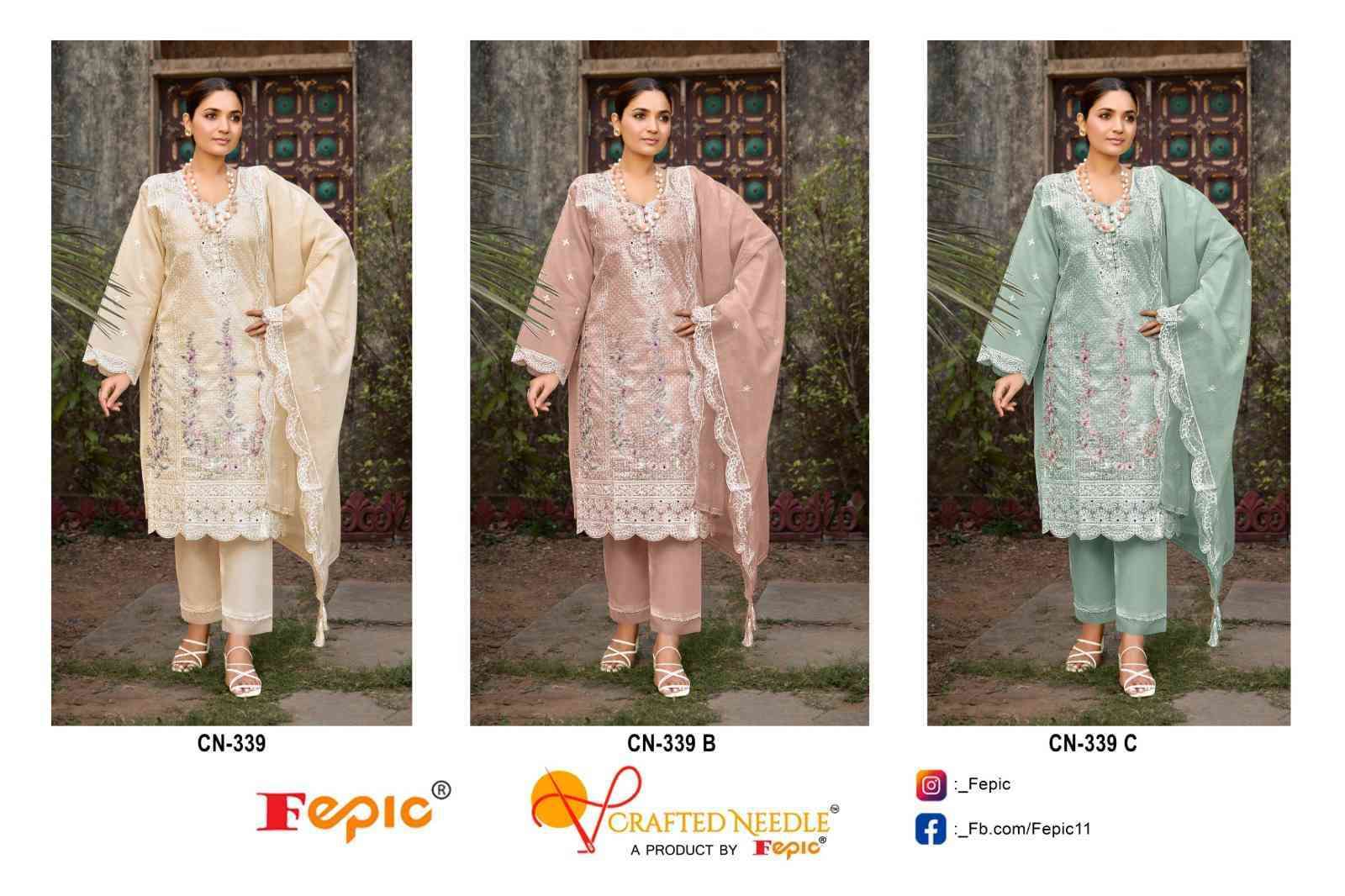 FEPIC CN 339 COLORS UNSTITCH PAKISTANI DESIGNER SUIT CATALOG BEST RATE DEALER 2025