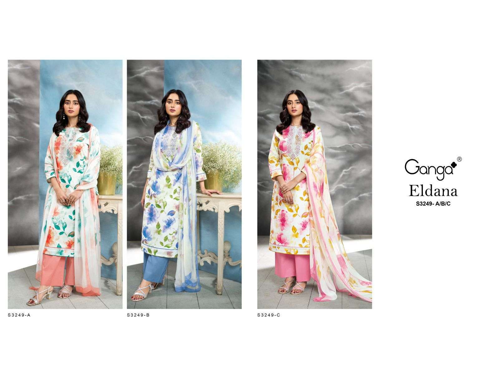 GANGA FASHION ELDANA 3249 PREMIUM COTTON SALWER KAMEEZ CATALOG EXPORTER 2025