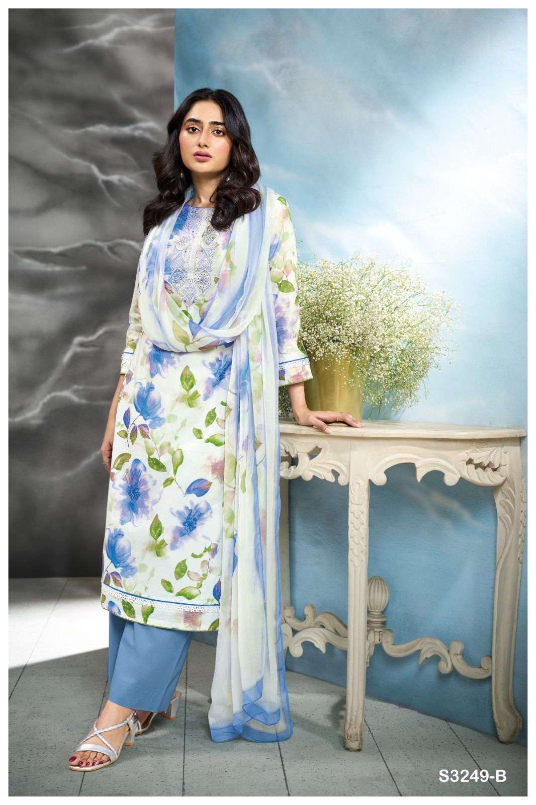 GANGA FASHION ELDANA 3249 PREMIUM COTTON SALWER KAMEEZ CATALOG EXPORTER 2025