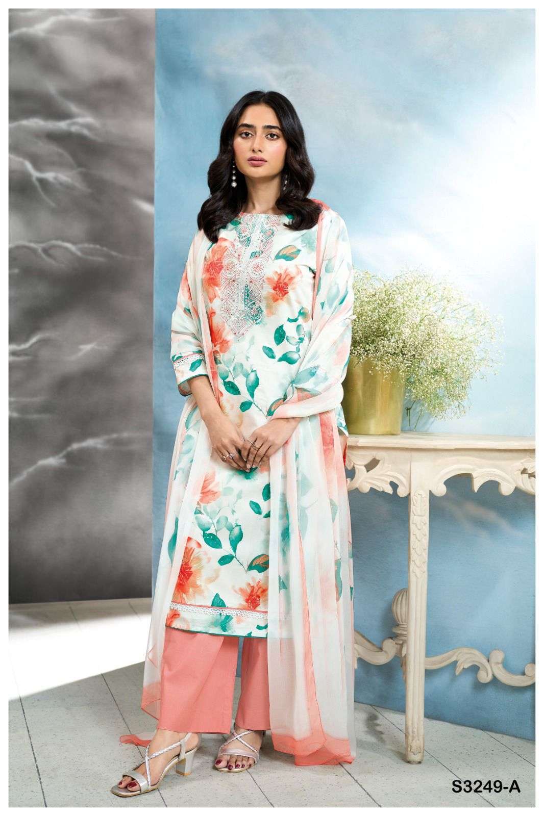 GANGA FASHION ELDANA 3249 PREMIUM COTTON SALWER KAMEEZ CATALOG EXPORTER 2025