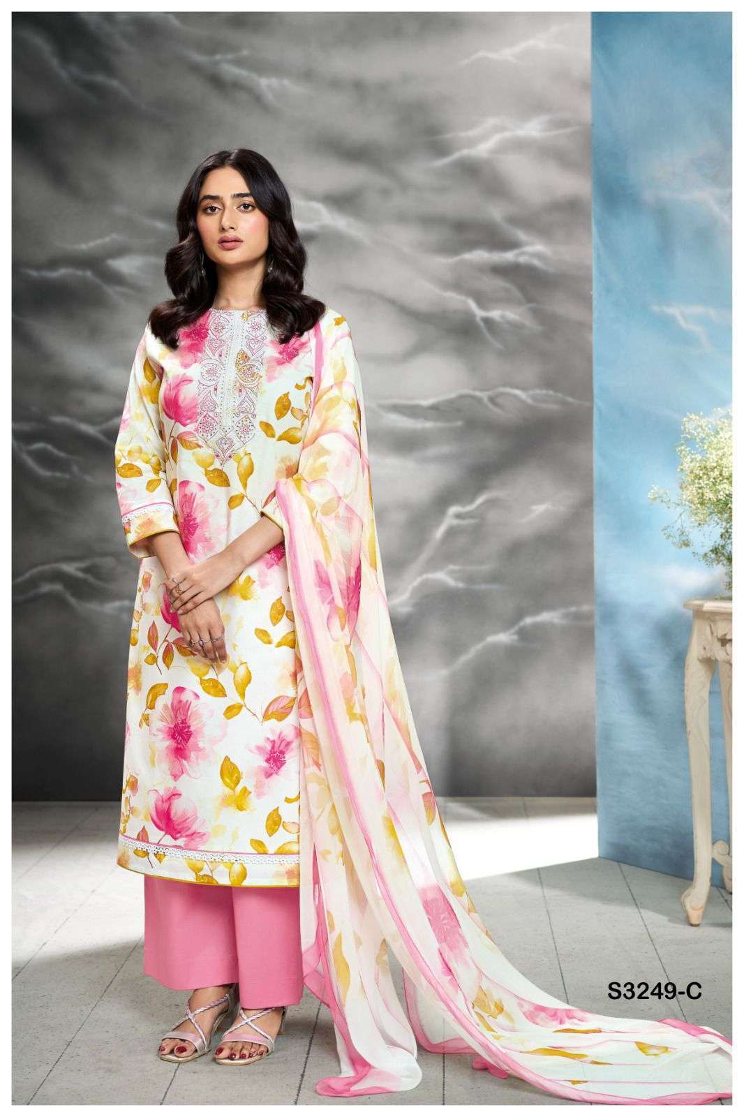 GANGA FASHION ELDANA 3249 PREMIUM COTTON SALWER KAMEEZ CATALOG EXPORTER 2025