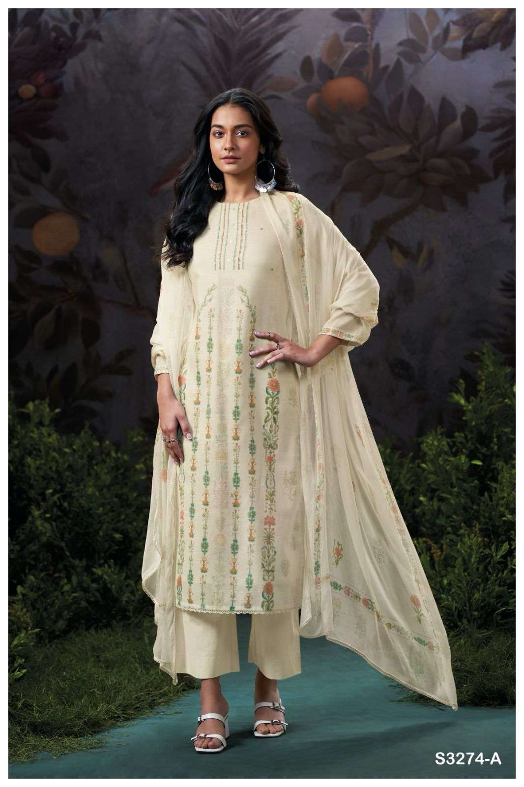 GANGA FASHION INGA 3274 COTTON LINEN SUIT CATALOGUE BEST RATE DEALER 2025