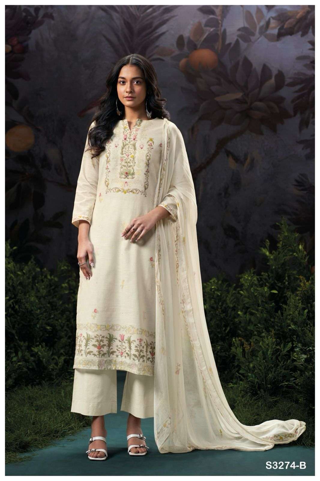 GANGA FASHION INGA 3274 COTTON LINEN SUIT CATALOGUE BEST RATE DEALER 2025