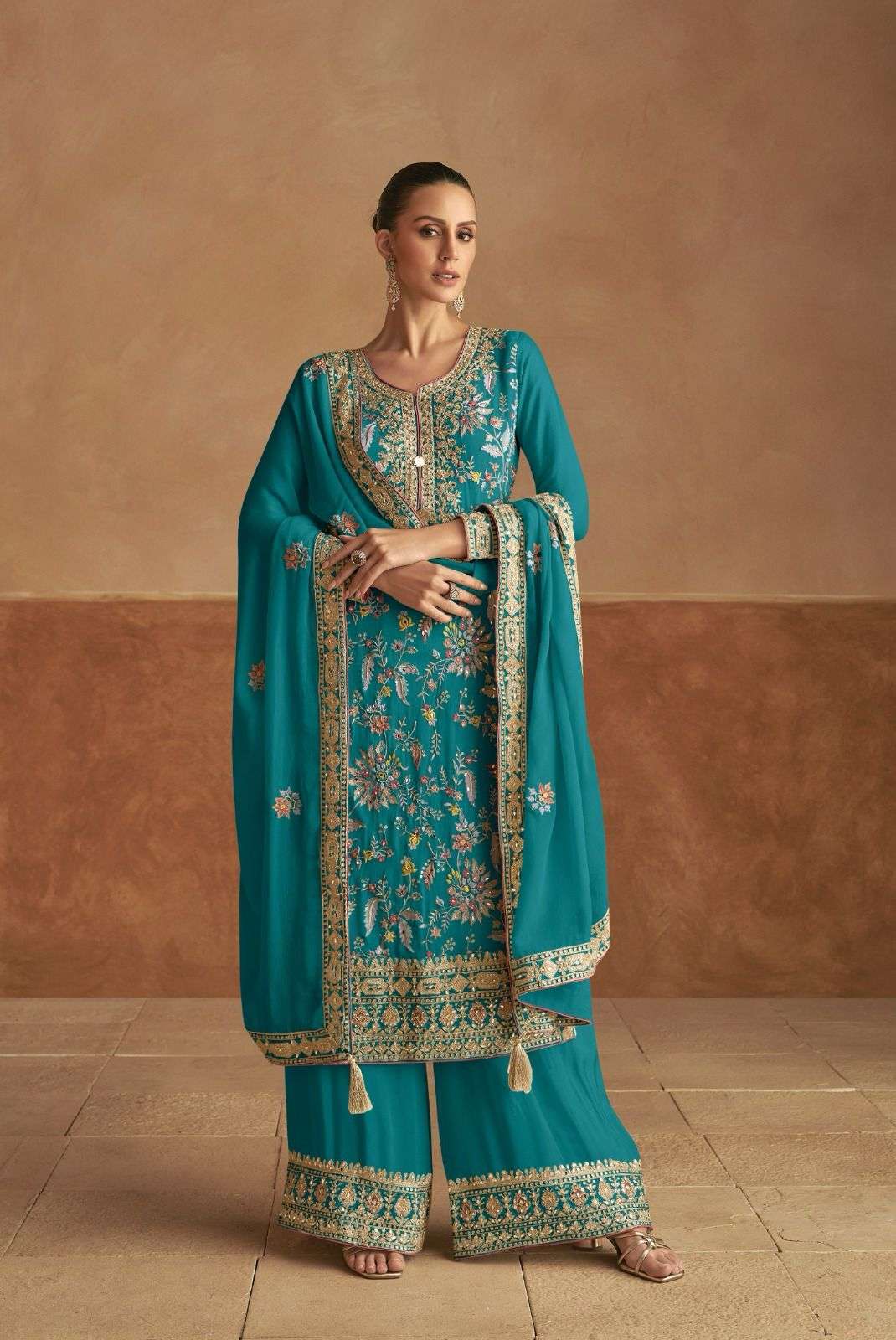 GULKAYRA LAHZA NEW COLOR 7477 PARTYWEAR DESIGN PALAZZO SET COLLECTION 2025