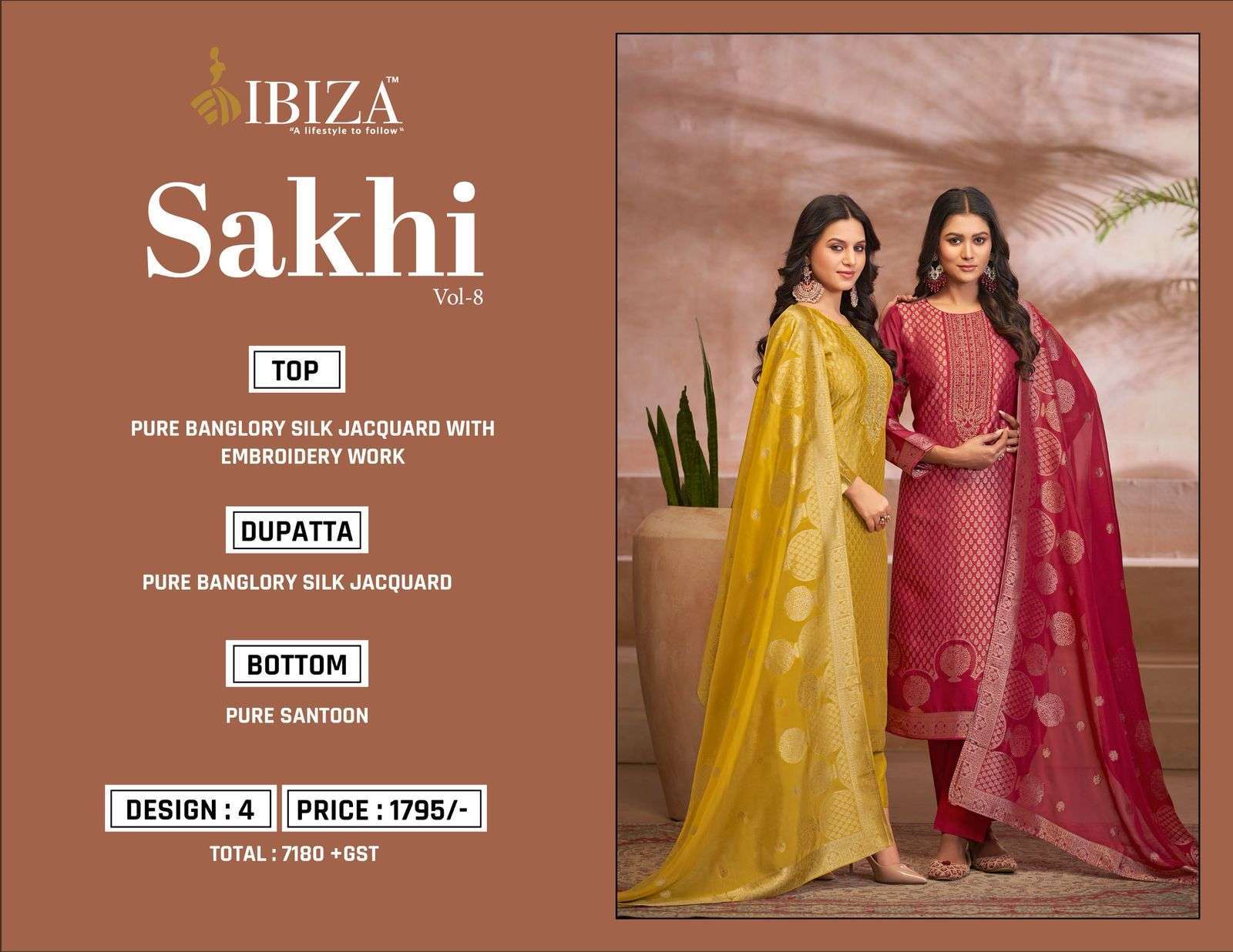 IBIZA SAKHI VOL 8 PARTYWEAR BENGLORY SILK SUIT CATALOG SUPPLIER 2025