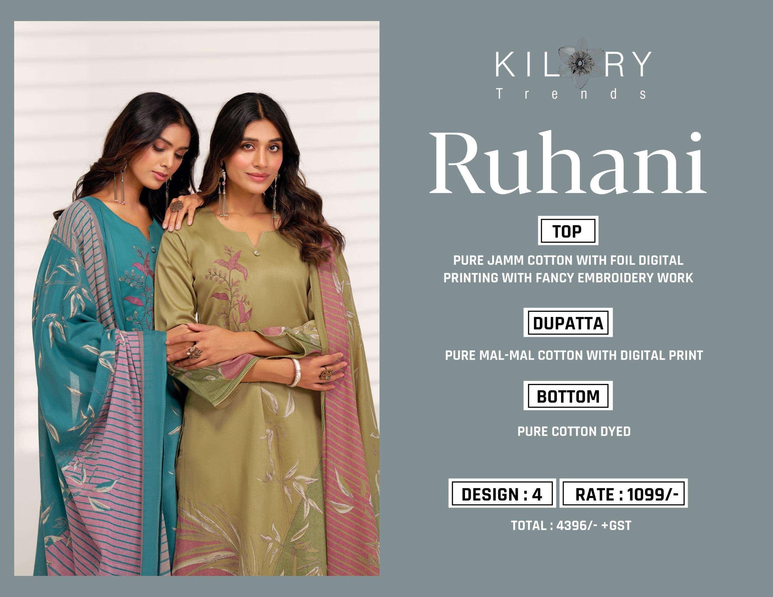 KILORY RUHANI PURE JAM COTTON SALWER KAMEEZ CATALOG EXPORTER 2025
