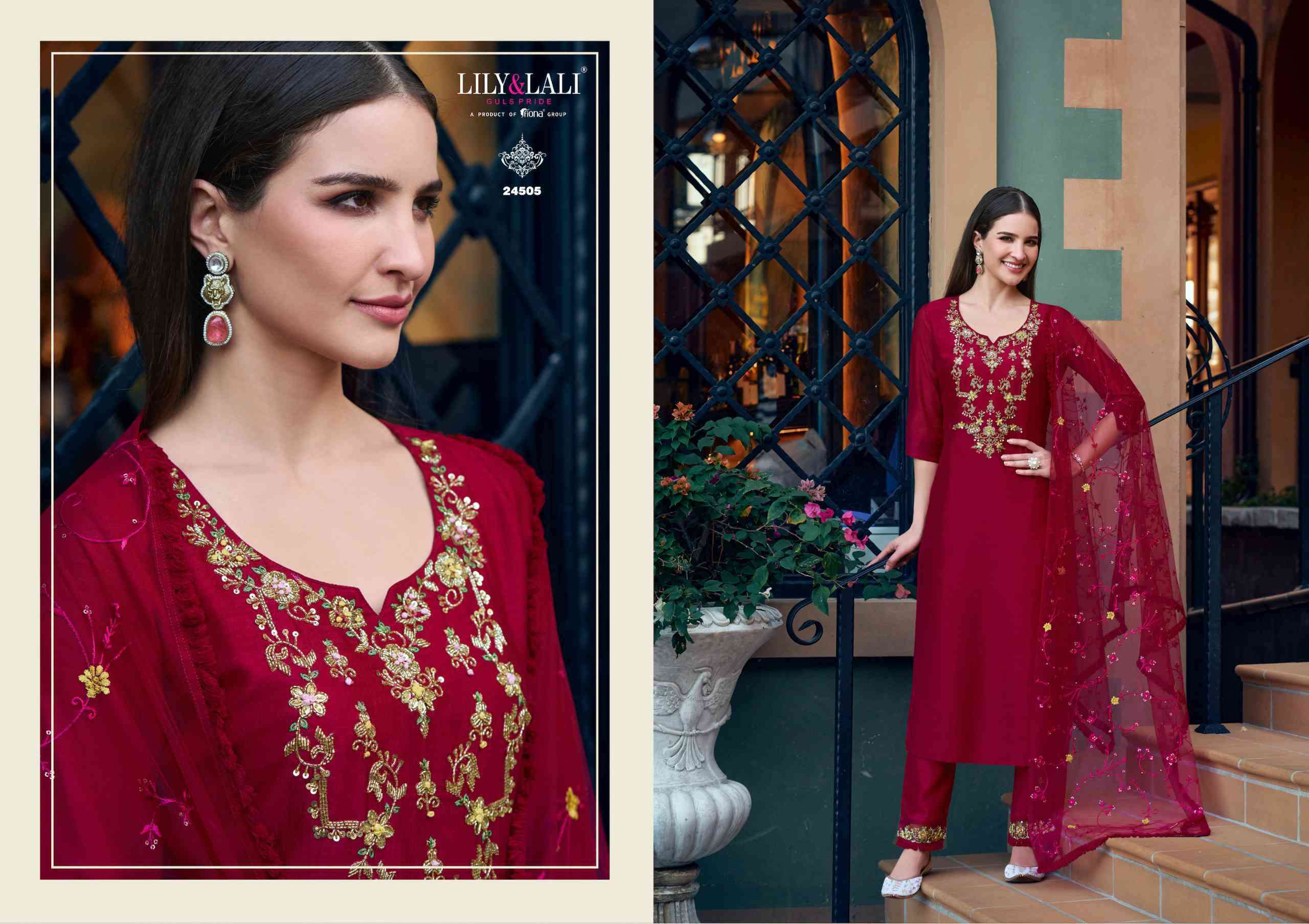 LILY AND LALI MARIA 9 VOL 5 KURTI BOTTOM WITH DUPATTA LATEST CATALOGUE WHOLESALE PRICE 