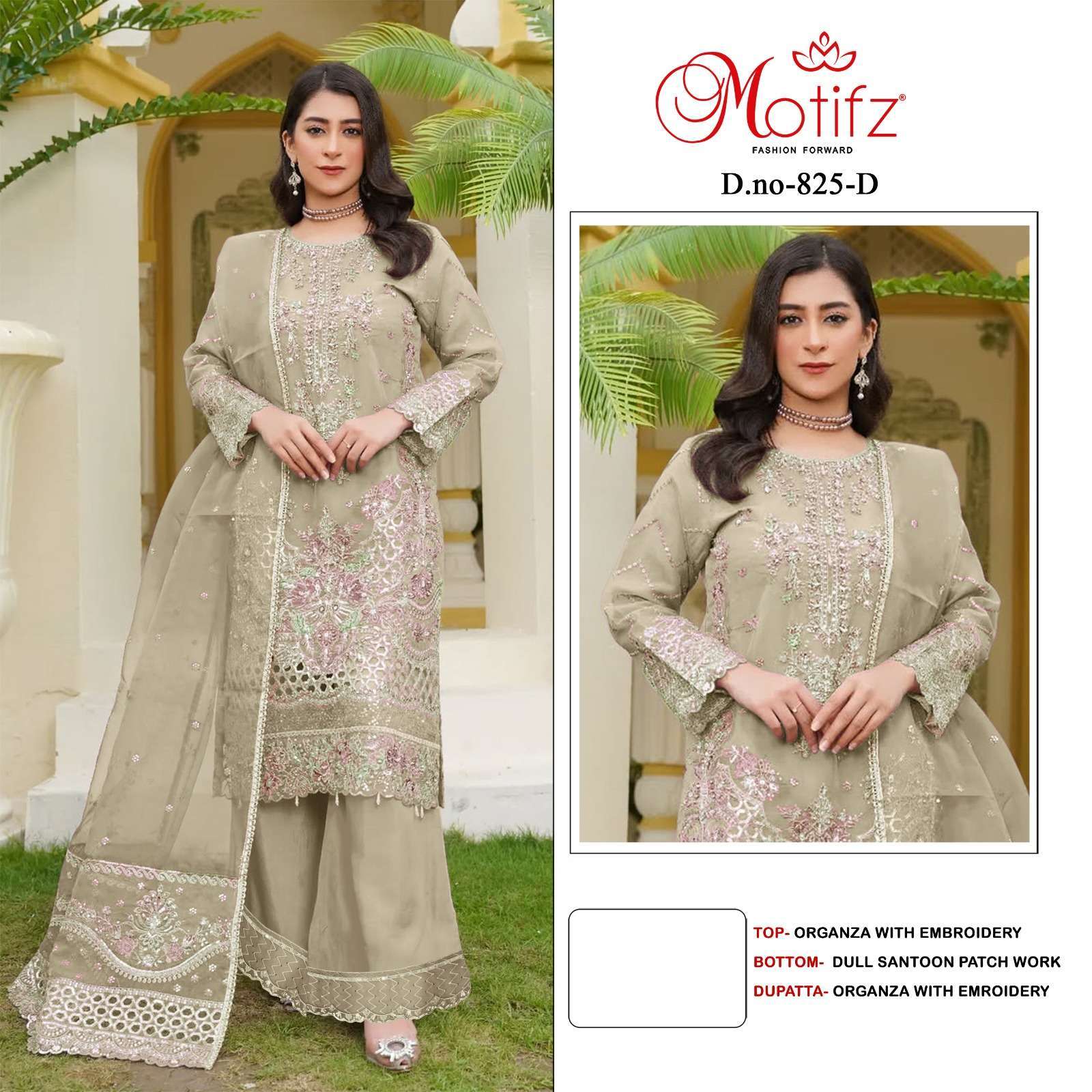 MOTIFZ 825 COLORS FANCY WORK PAKISTANI STYLISH LADIES SUIT WHOLESALER 2025