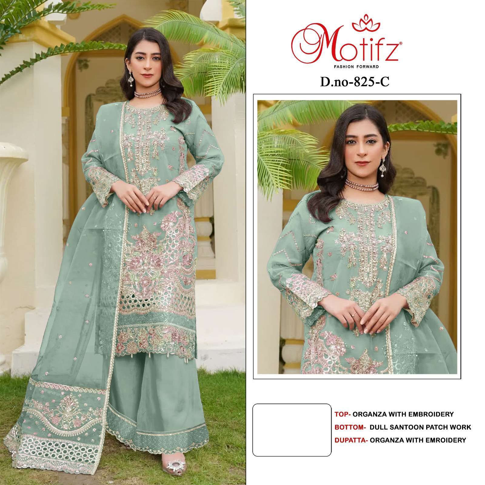 MOTIFZ 825 COLORS FANCY WORK PAKISTANI STYLISH LADIES SUIT WHOLESALER 2025