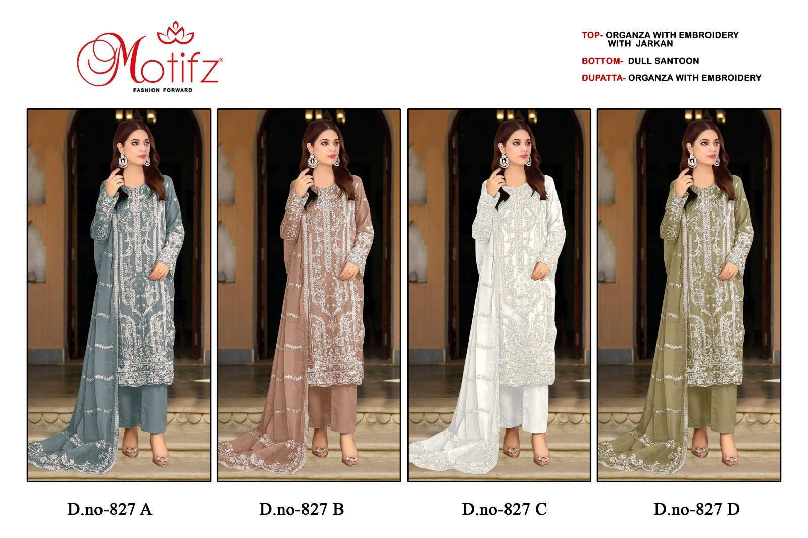 MOTIFZ D 827 COLORS PAKISTANI SUIT WHOLESALER 2025