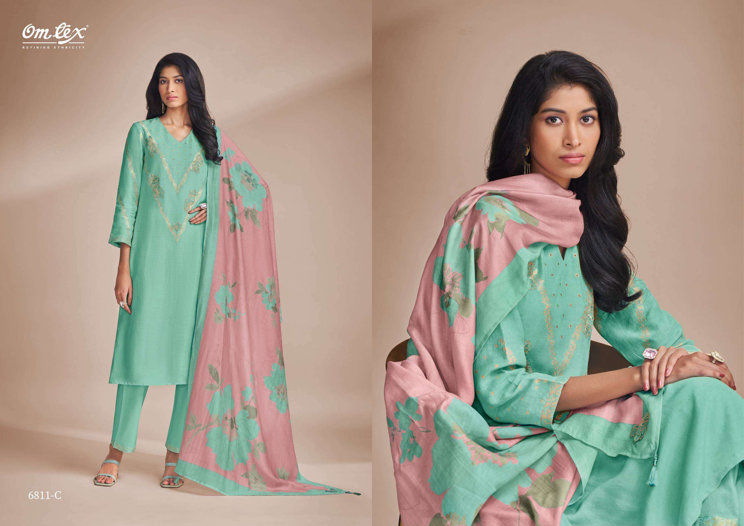 OMTEX ASTORIA EXCLUSIVE MUSLIN JACQUARD SUIT CATALOG WHOLESALER 2025 
