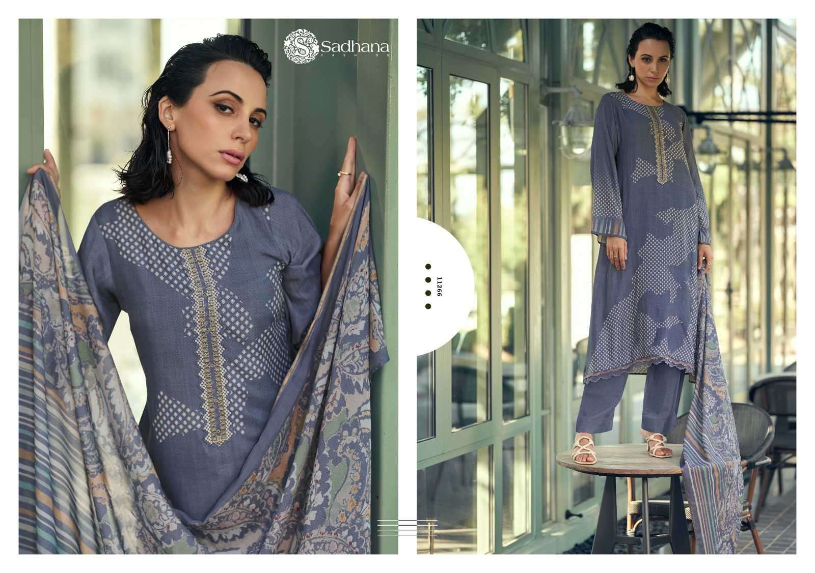 SADHANA ALEENA FANCY WORK PURE MUSLIN SILK SUIT CATALOG EXPORTER 2025