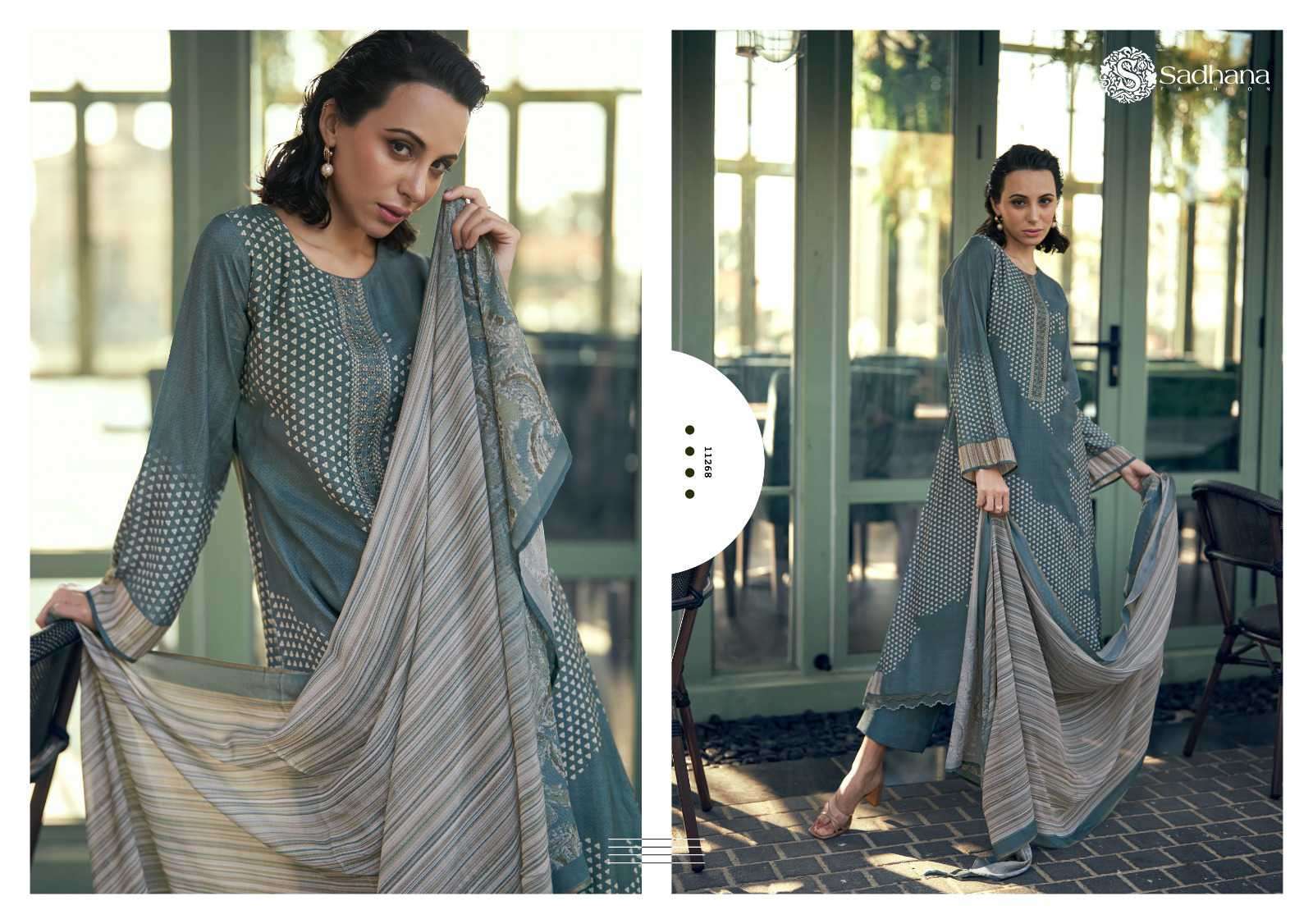 SADHANA ALEENA FANCY WORK PURE MUSLIN SILK SUIT CATALOG EXPORTER 2025