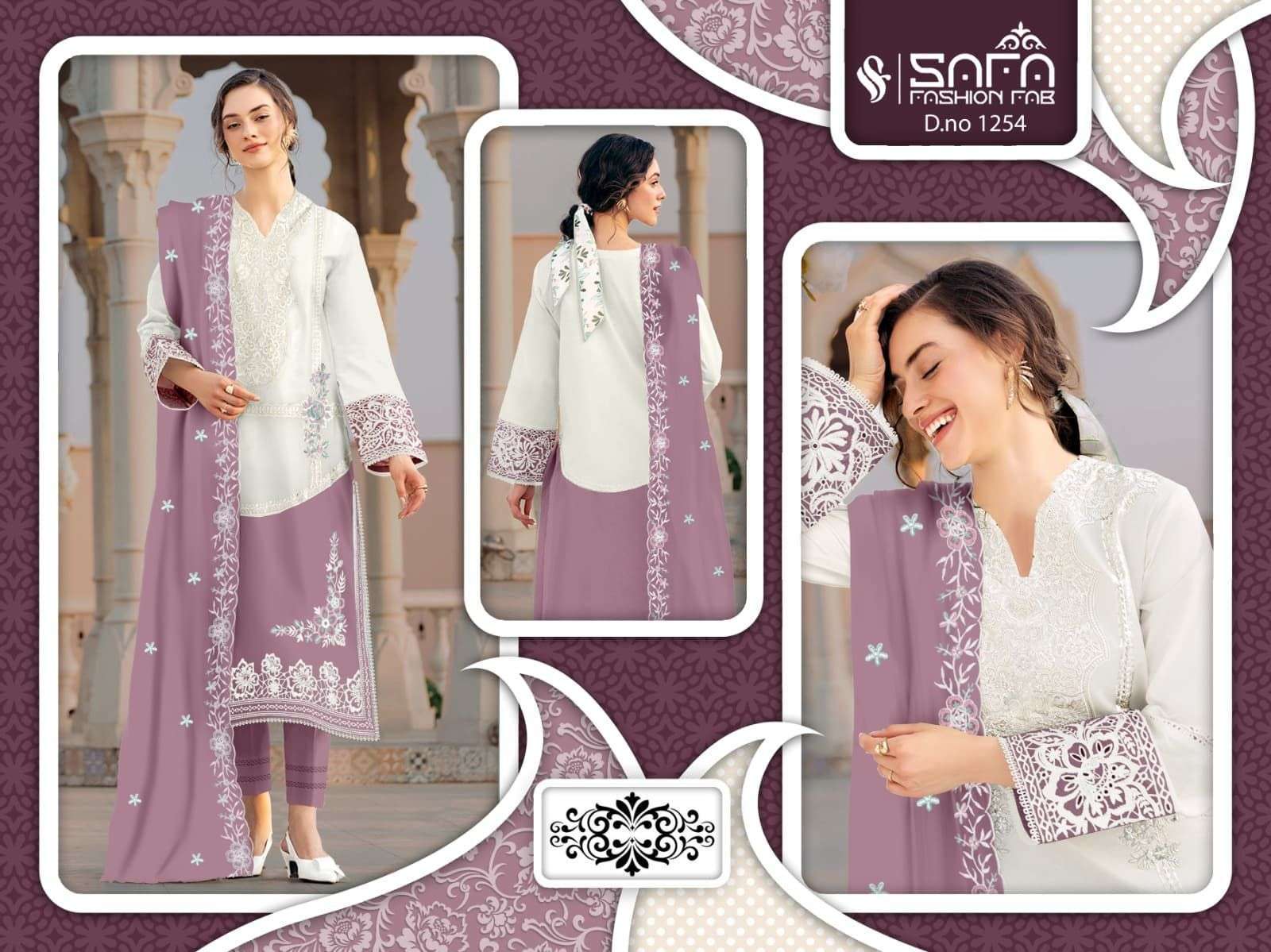 SAFA FASHION FAB 1254 COLORS PAKISTANI DESIGN READYMADE DRESS COLLECTION BEST RATE DEALER 2025