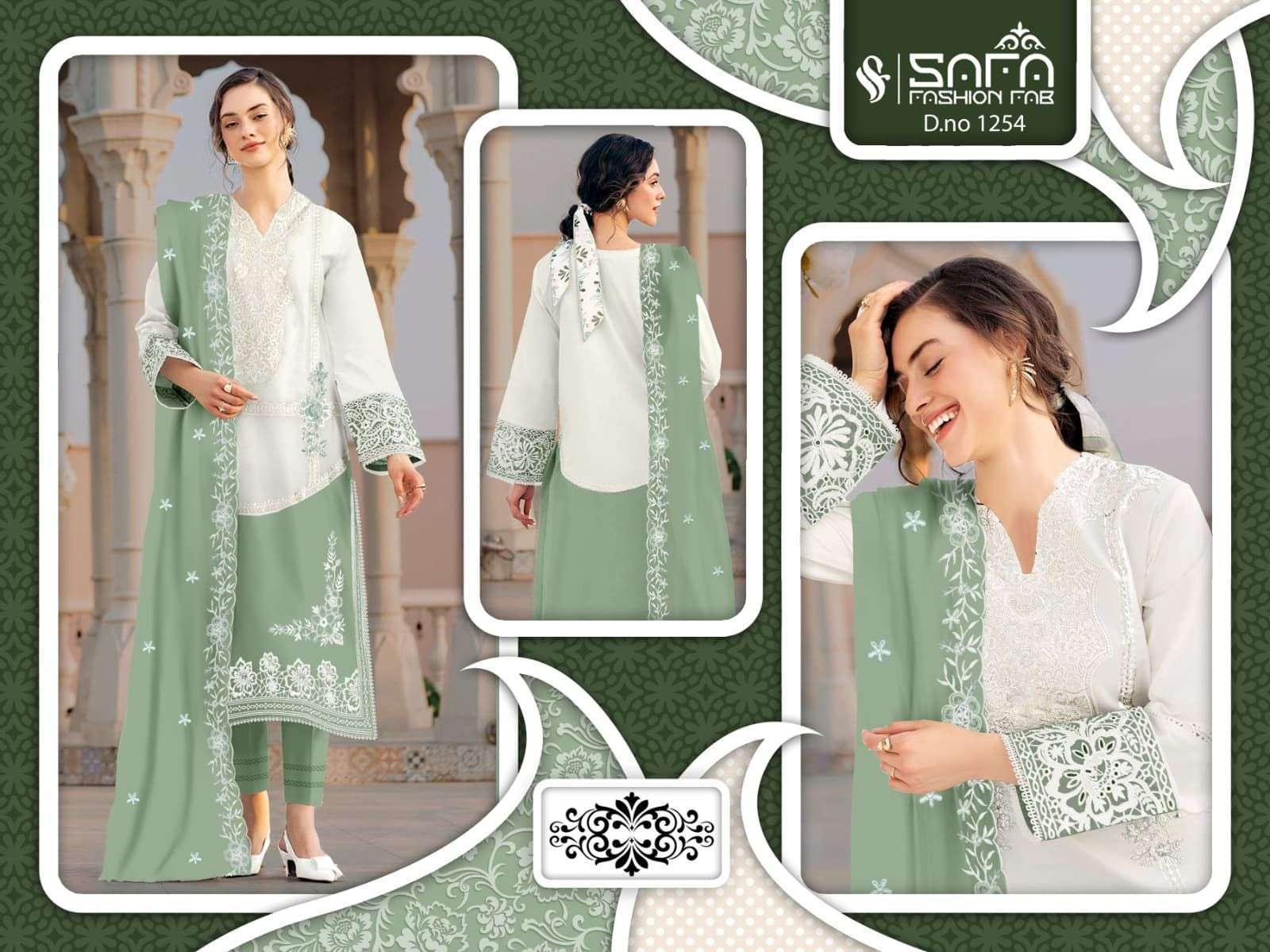 SAFA FASHION FAB 1254 COLORS PAKISTANI DESIGN READYMADE DRESS COLLECTION BEST RATE DEALER 2025
