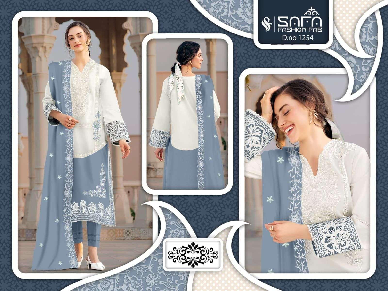 SAFA FASHION FAB 1254 COLORS PAKISTANI DESIGN READYMADE DRESS COLLECTION BEST RATE DEALER 2025