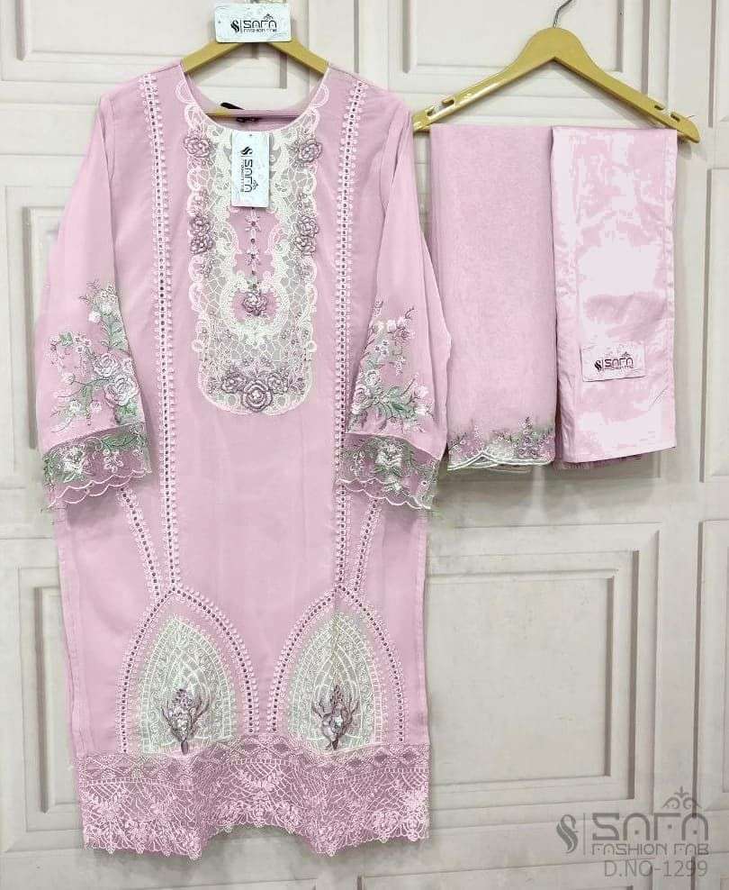 SAFA FASHION FAB 1299 NEW COLORS DESIGNER GEORGETTE PAKISTANI SUIT 