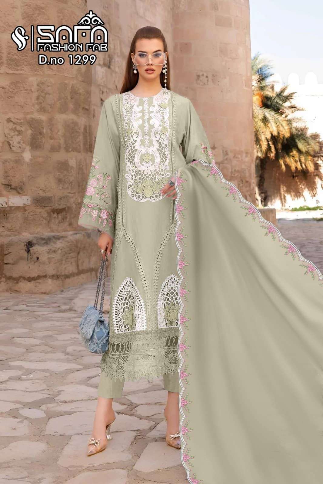 SAFA FASHION FAB 1299 NEW COLORS DESIGNER GEORGETTE PAKISTANI SUIT 