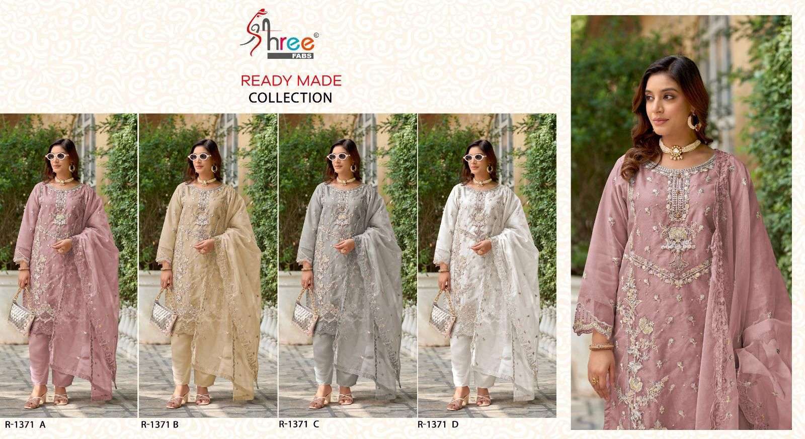 SHREE FAB R 1371 COLORS PAKISTANI ORGANZA SUIT READYMADE COLLECTION 2025