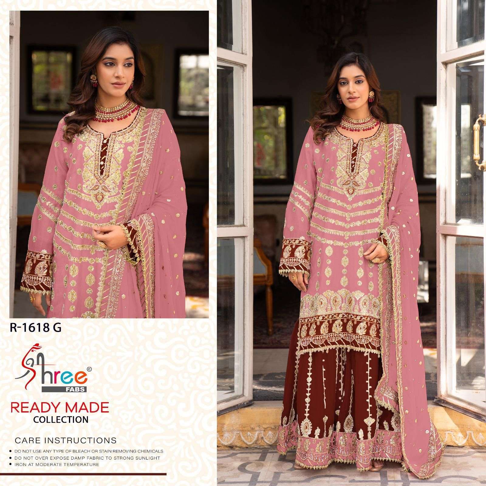 SHREE FAB R 1618 COLORS VOL 2 PARTYWEAR SHARARA DRESS LATEST CATALOGUE BEST RATE DEALER 2025