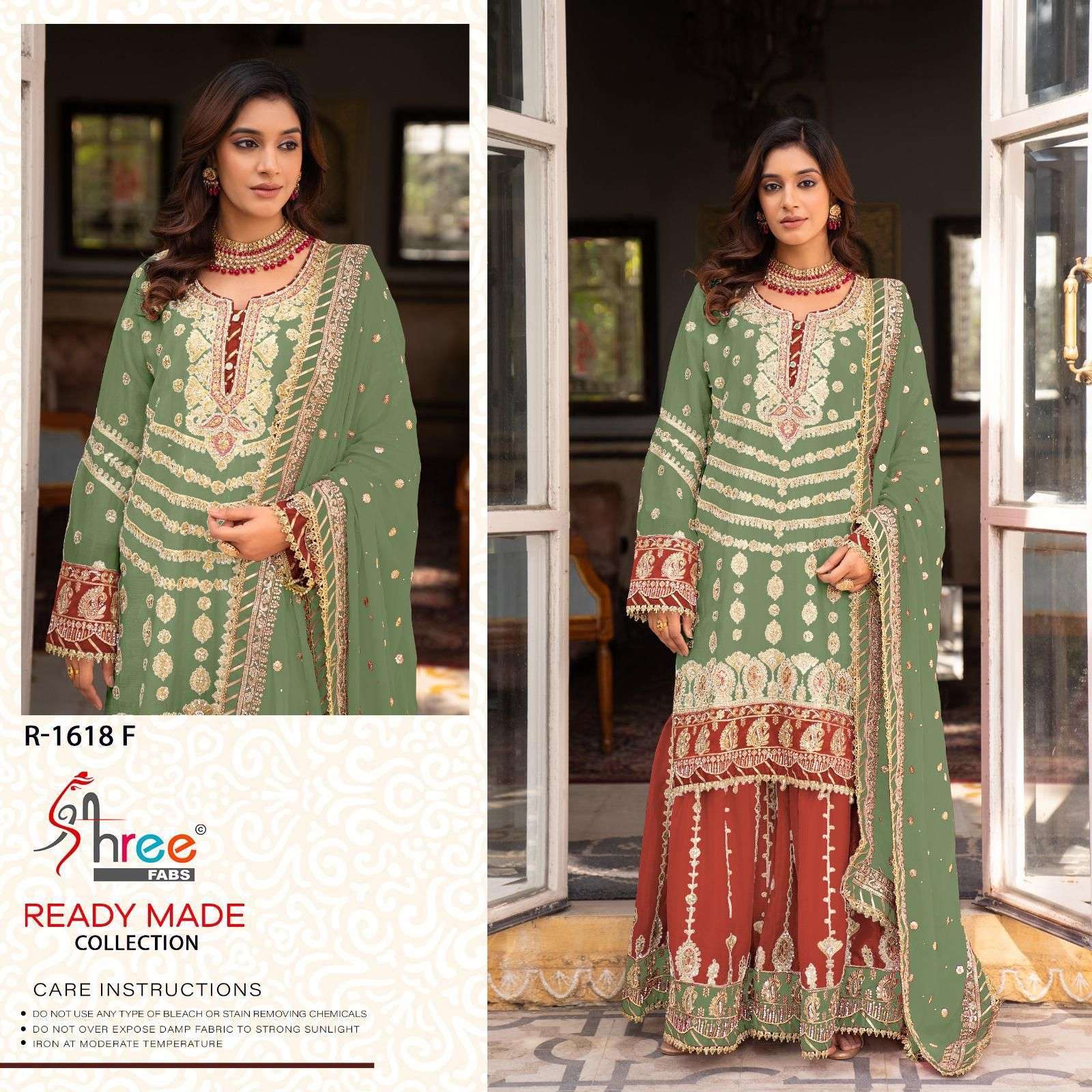 SHREE FAB R 1618 COLORS VOL 2 PARTYWEAR SHARARA DRESS LATEST CATALOGUE BEST RATE DEALER 2025