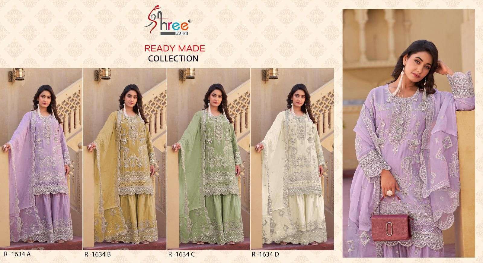 SHREE FAB R 1634 COLORS LATEST DESIGNER PAKISTANI SHARARA SUIT SUPPLIER 2025