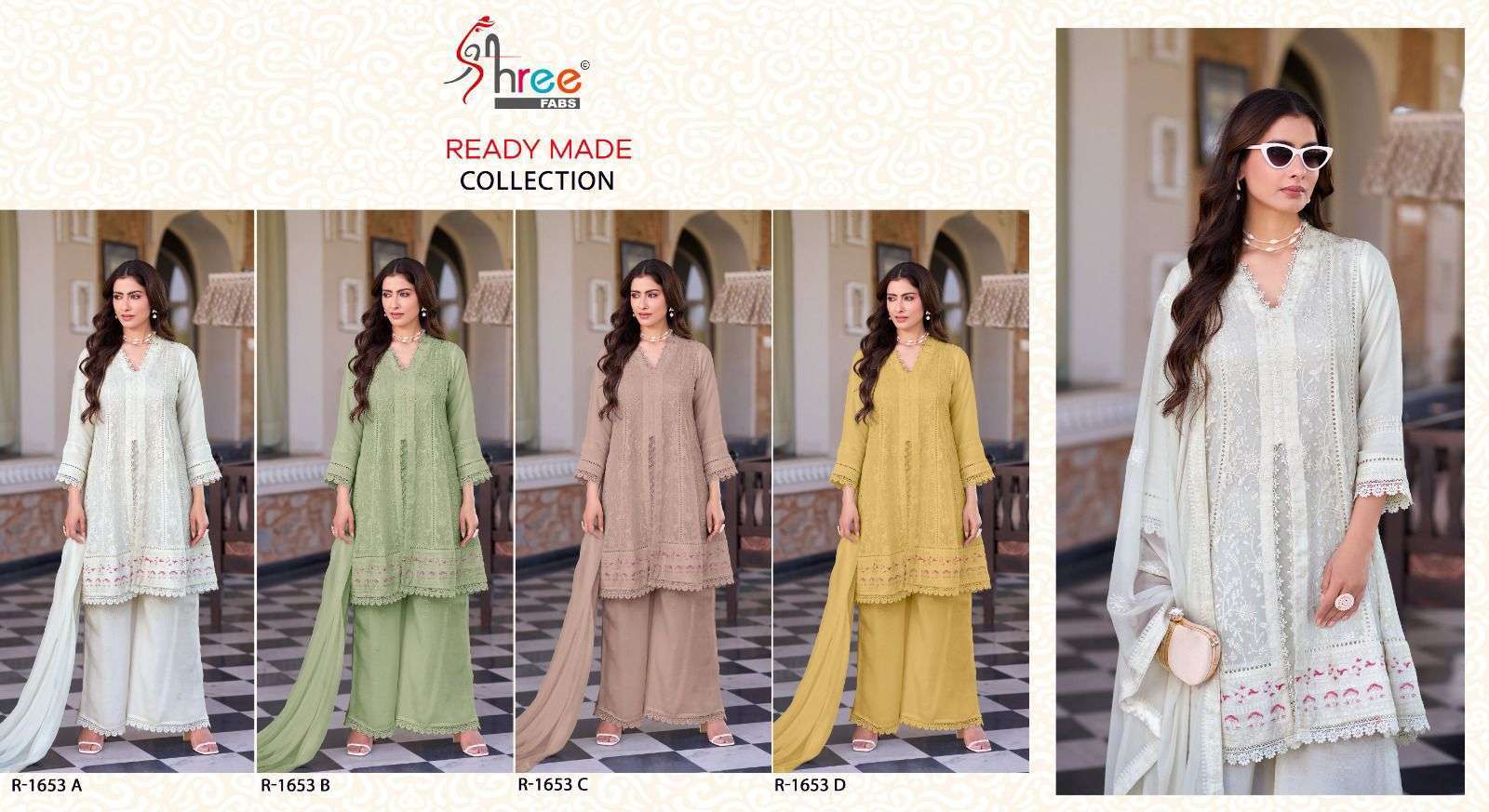 SHREE FAB R 1653 COLORS READYMADE PAKISTANI DESIGNER SUIT WHOLESALER 2025