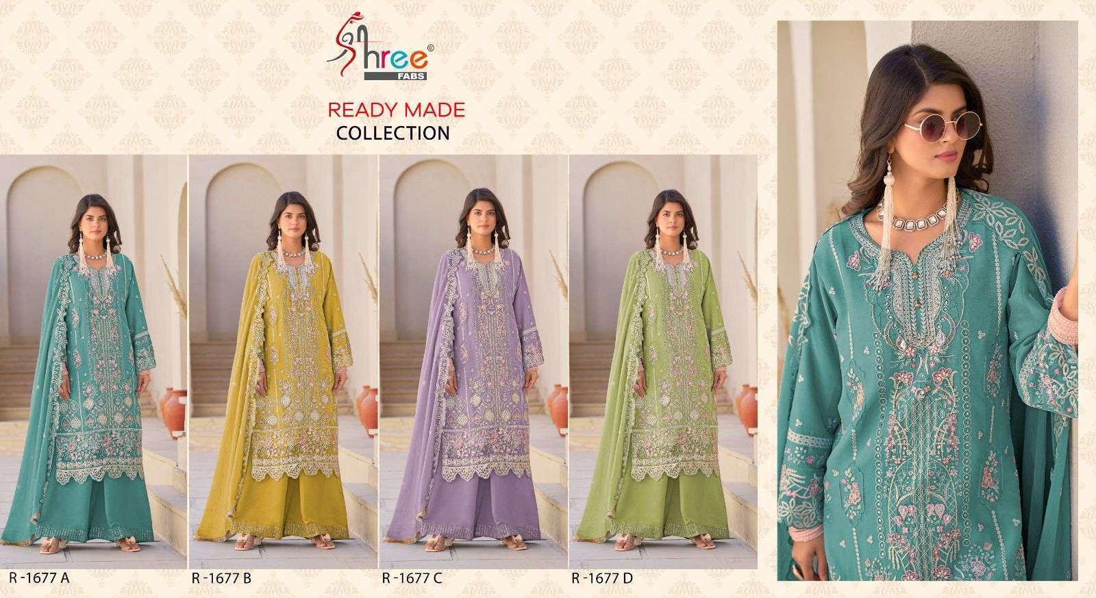 SHREE FAB R 1677 COLORS DESIGNER PALAZZO NEW COLLECTION SUIT 2025