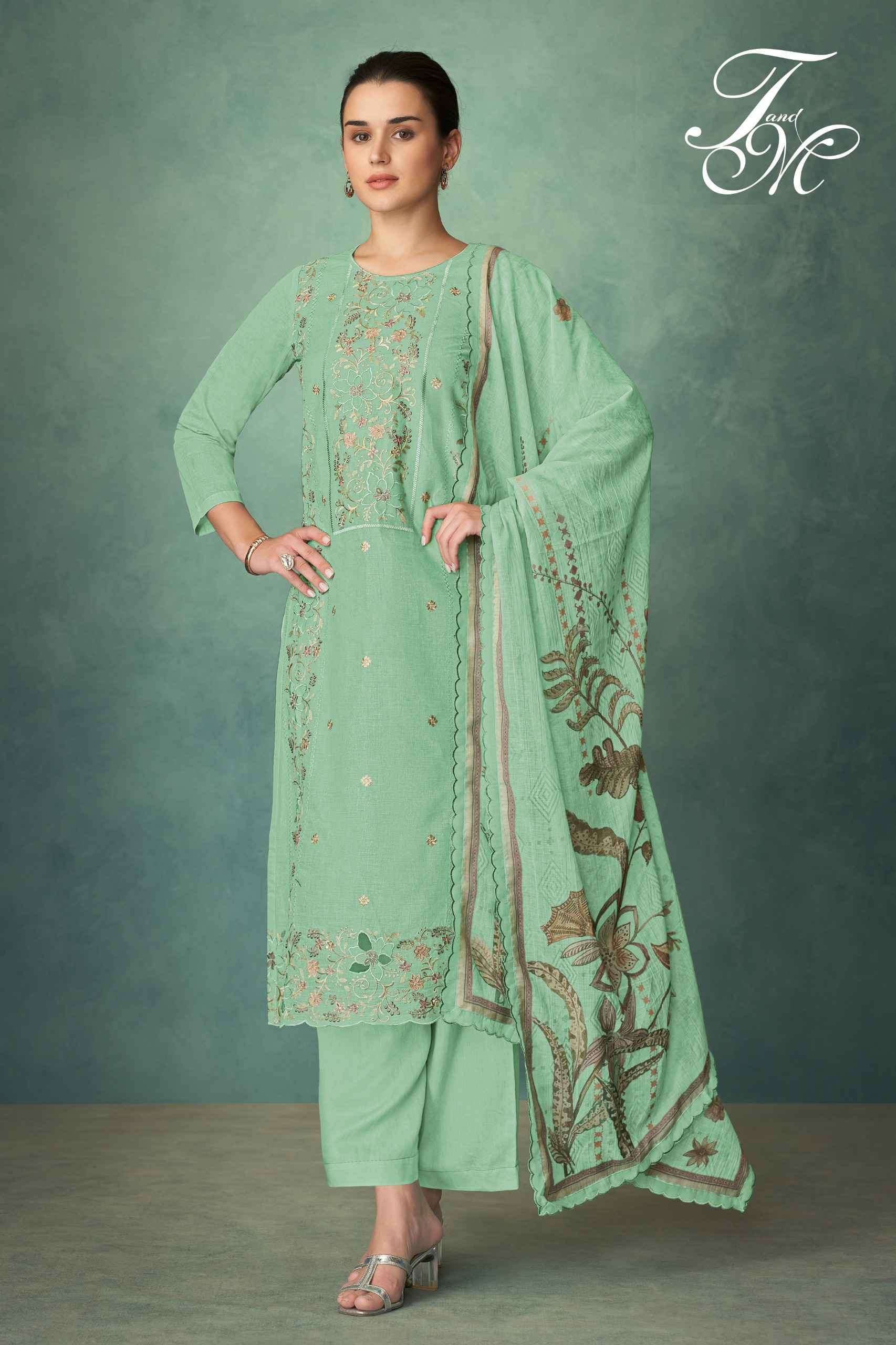 T AND M DESIGNER ARIFA ORGANDY SUIT CATALOG WHOLESALER 2025