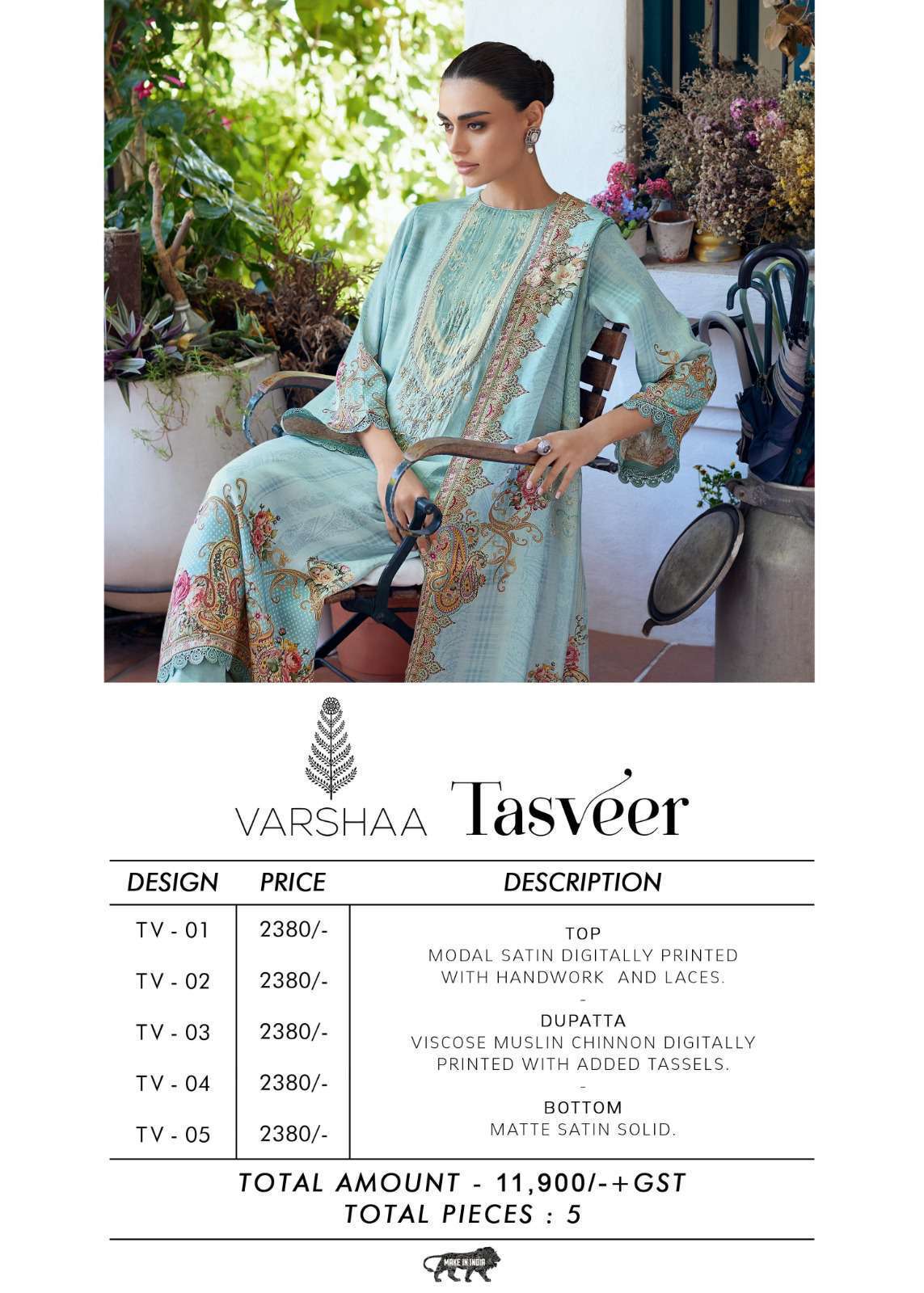 VARSHA TASVEER DIGITAL PRINTED MODAL SUIT LATEST CATALOGUE 
