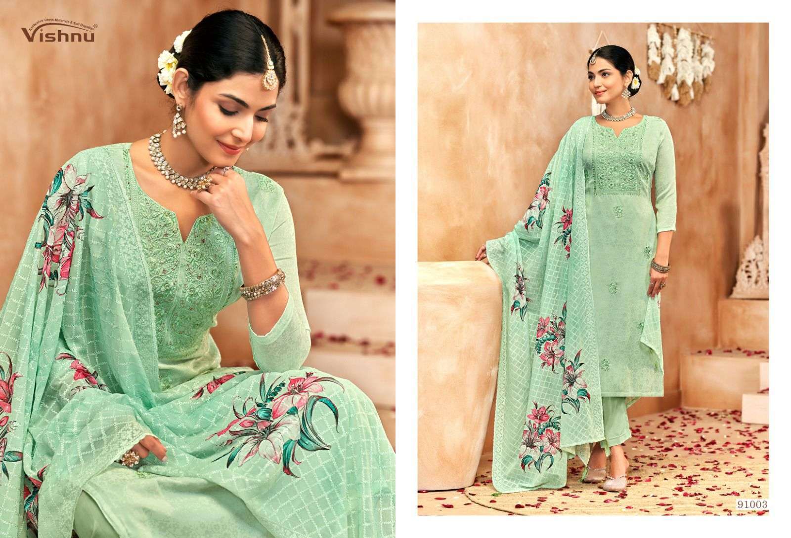 VISHNU RAAHAT VOL 2 FANCY GEORGETTE SALWER SUIT CATALOG WHOLESALER 