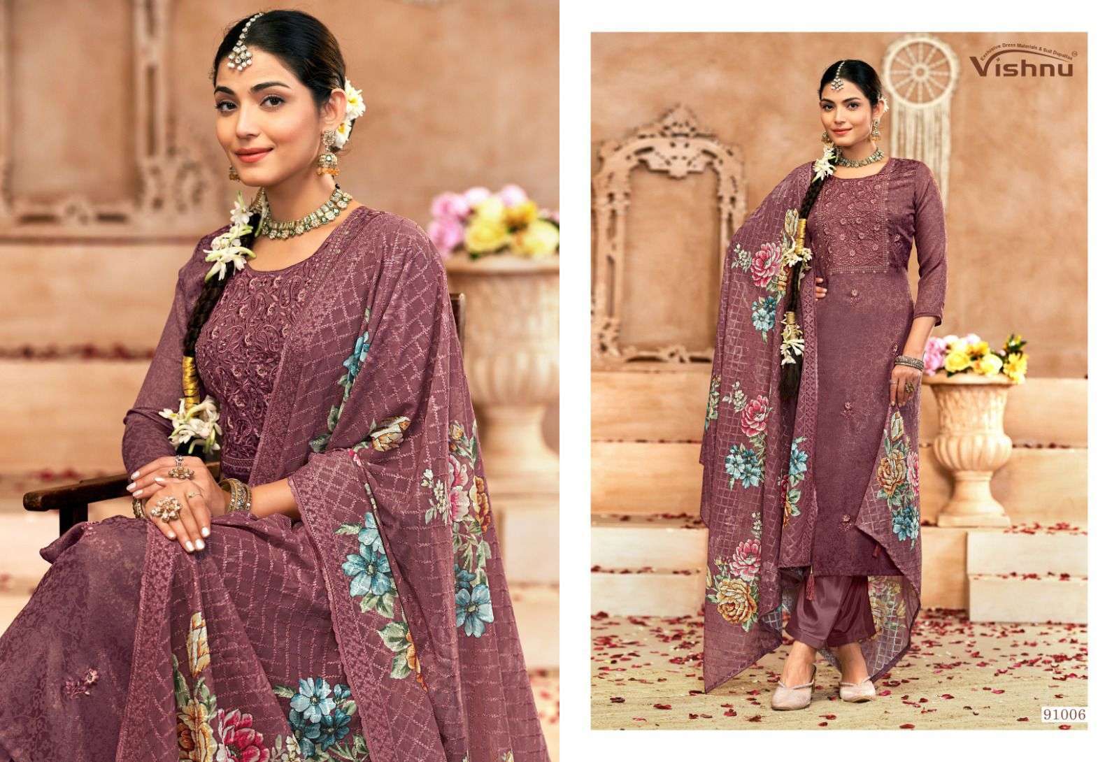 VISHNU RAAHAT VOL 2 FANCY GEORGETTE SALWER SUIT CATALOG WHOLESALER 