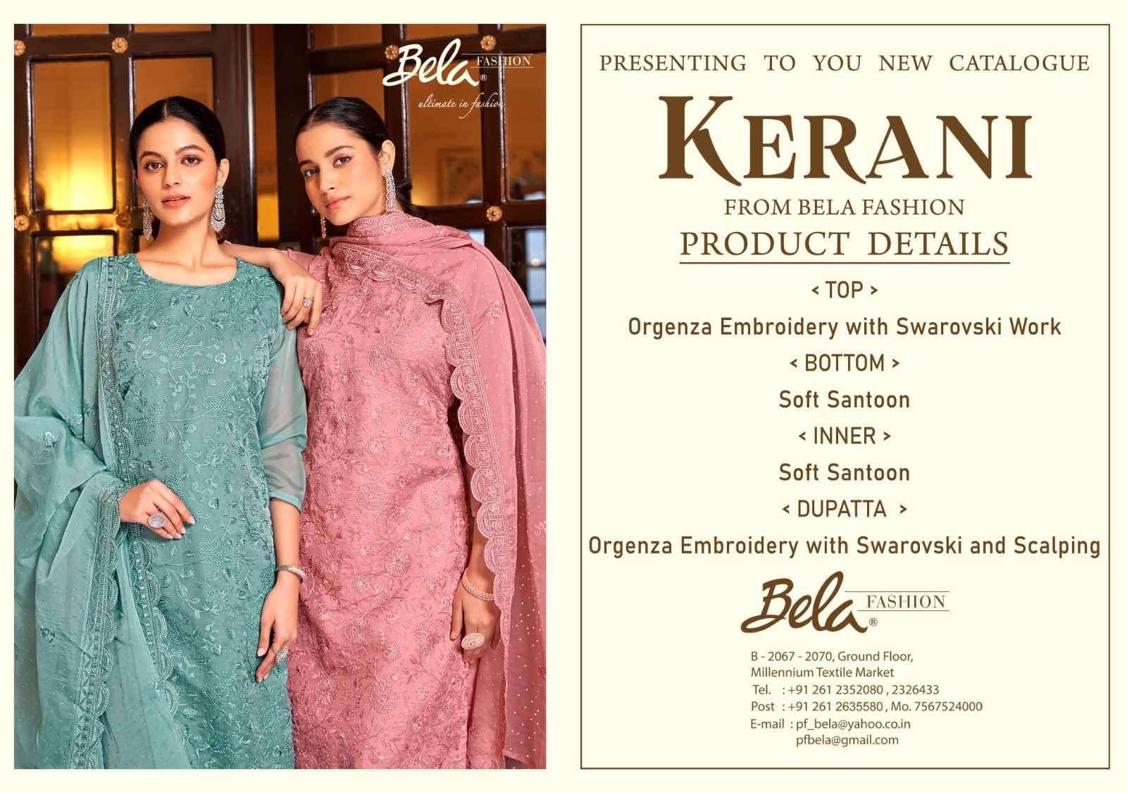 BELA KERANI PARTY WEAR STYLE ORGANZA DESIGNER DRESS CATALOG WHOLESALER 2025