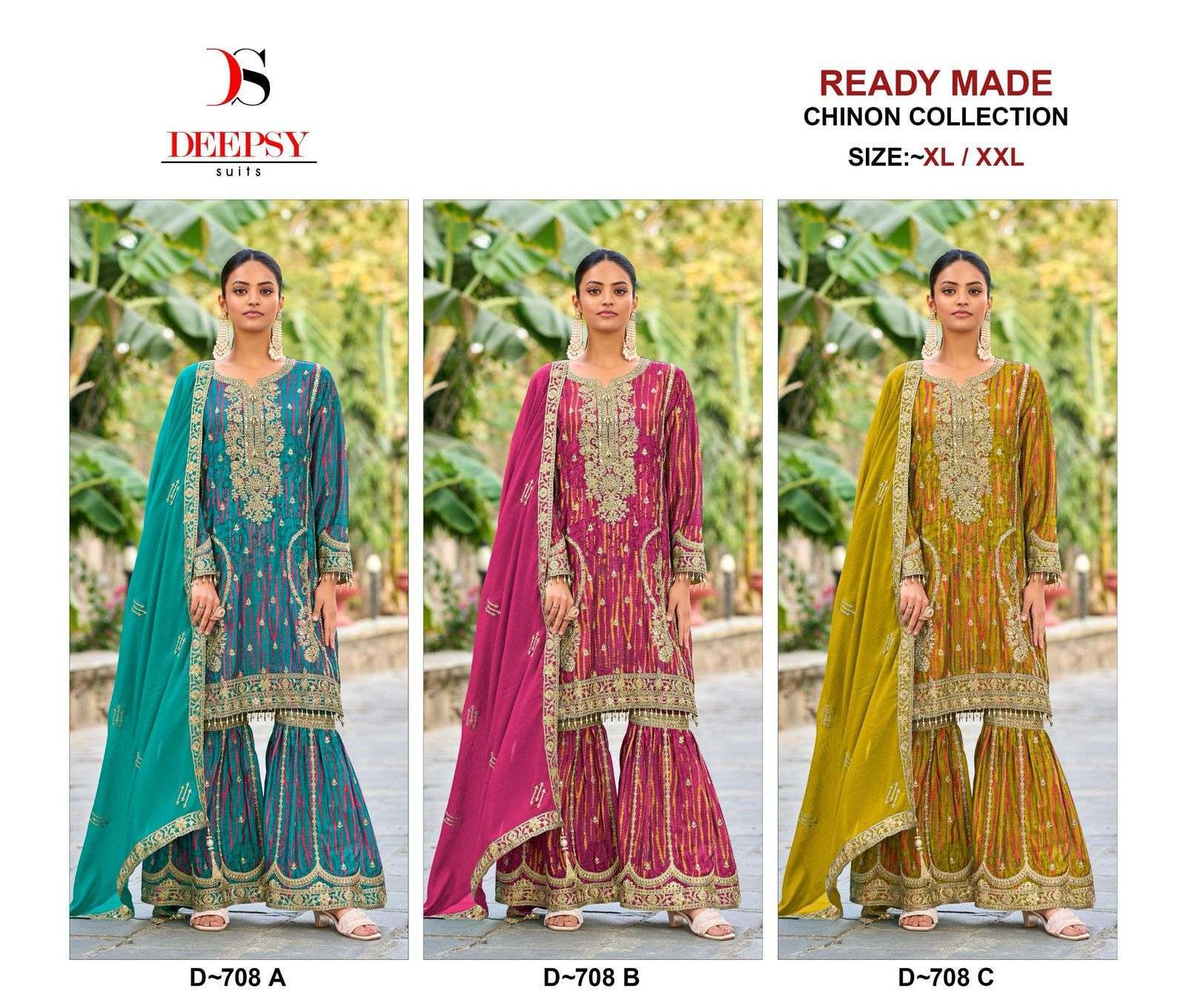 DEEPSY D 708 COLORS DESIGNER PALAZOO SUIT CATALOG WHOLESALE PRICE 