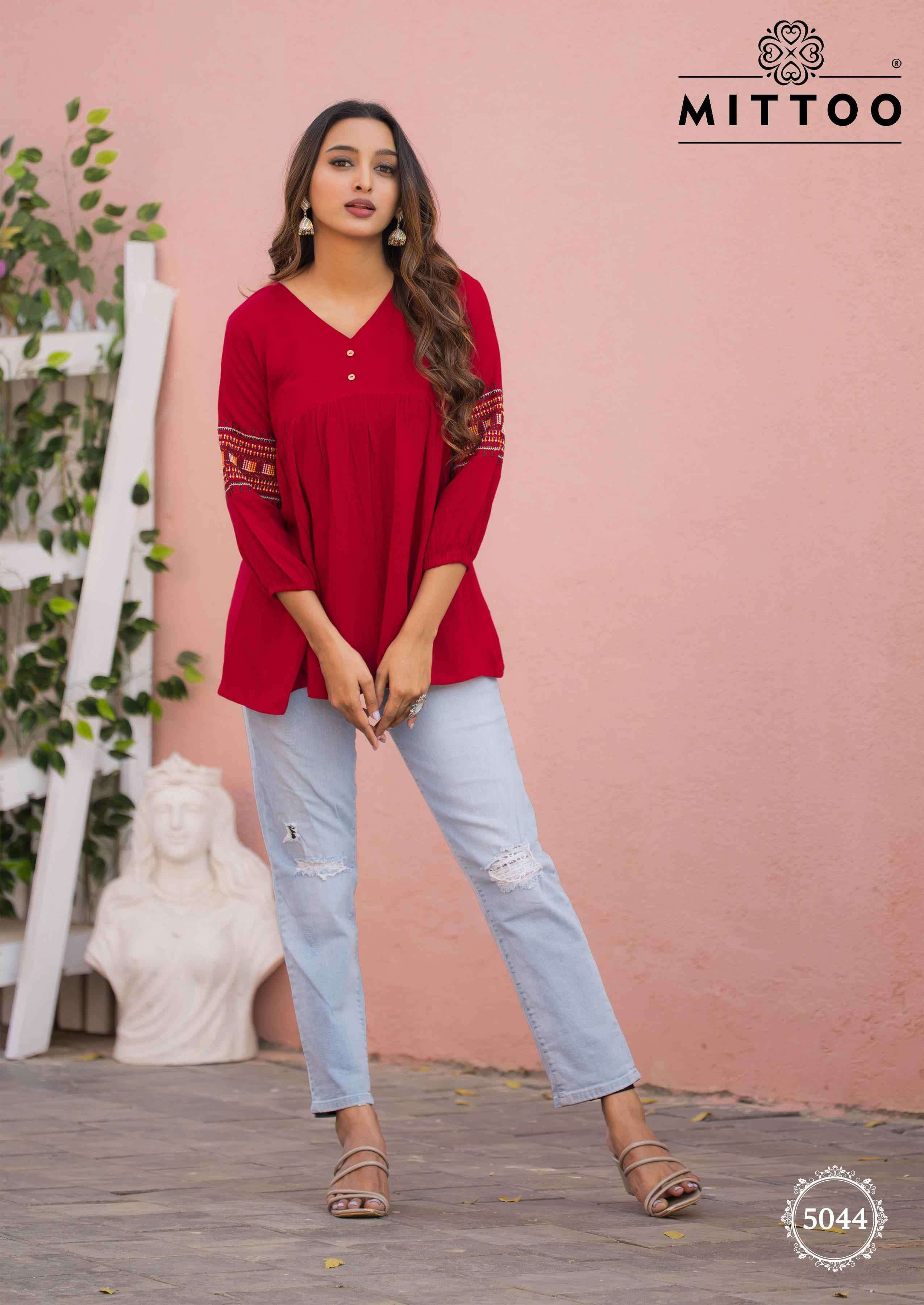 MITTOO VICTORIA VOL 8 RAYON WRINKLE SHORT TOP CATALOG EXPORTER IN SURAT 2025