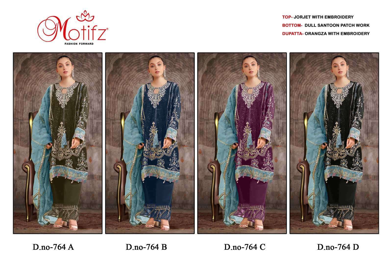 MOTIFZ 764 COLORS PAKISTANI GEORGETTE SUIT WHOLESALER 2025